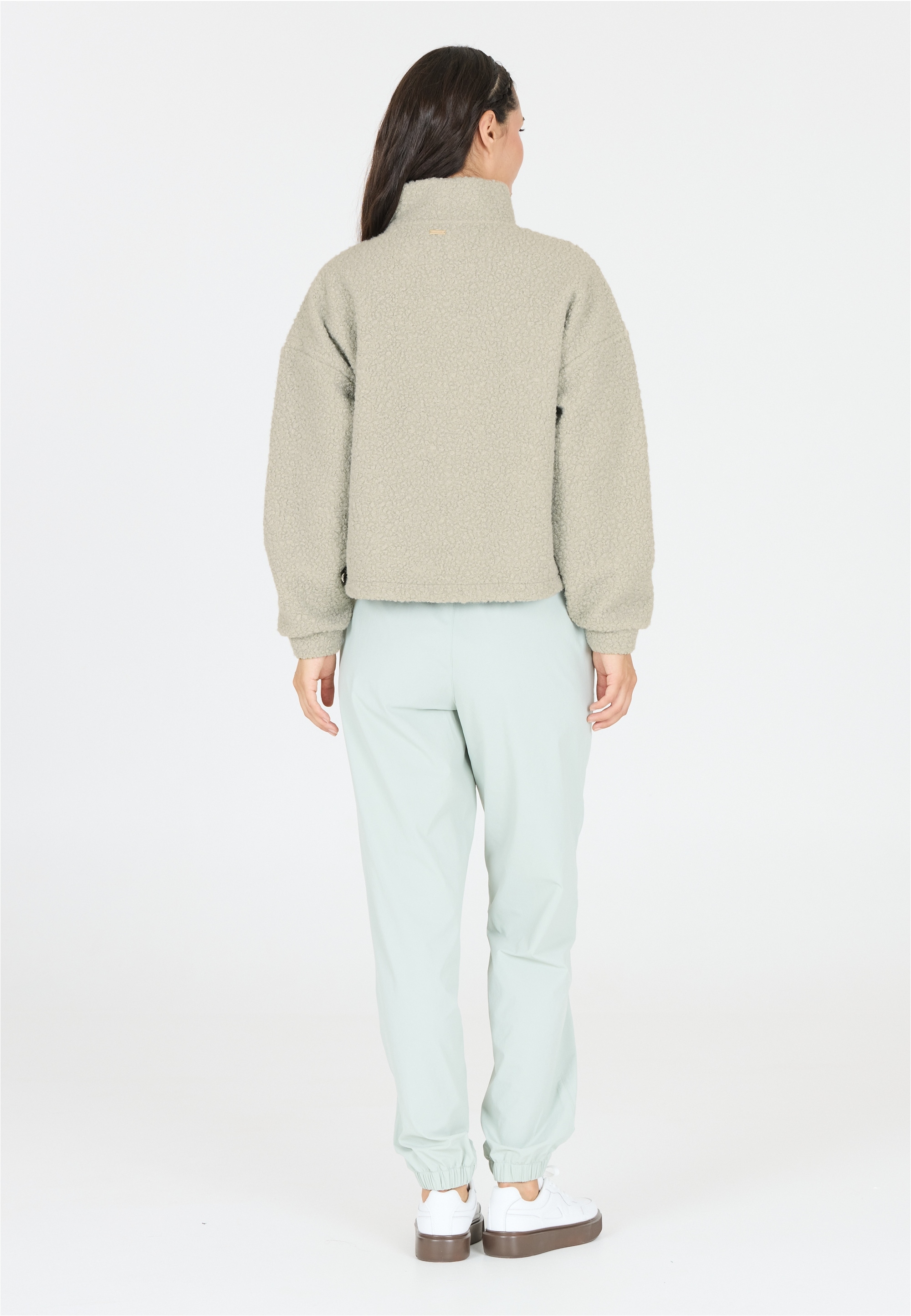 ATHLECIA Strickpullover »Florrie«, mit Teddy-Fleece und halbem Reißverschluss