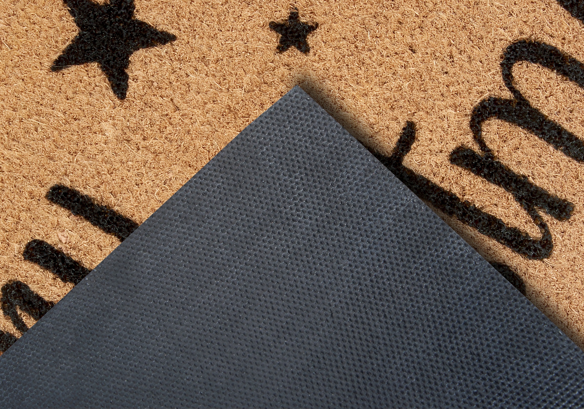 HANSE Home Fußmatte »Kokos Christmas Stars, Türmatte«, rechteckig, 15 mm Höhe, Weihnachten, Schmutzfangmatte, Outdoor, Rutschfest, Innen, Kokosmatte