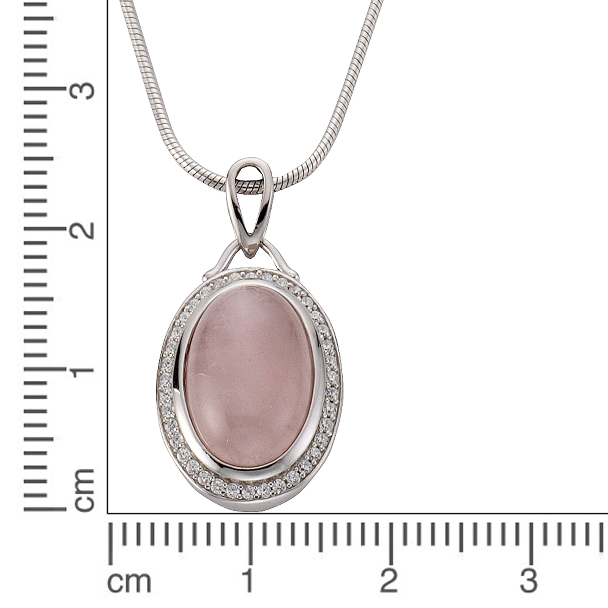 Zeeme Kette mit Anhänger »925/- Sterling Silber Rosenquarz«