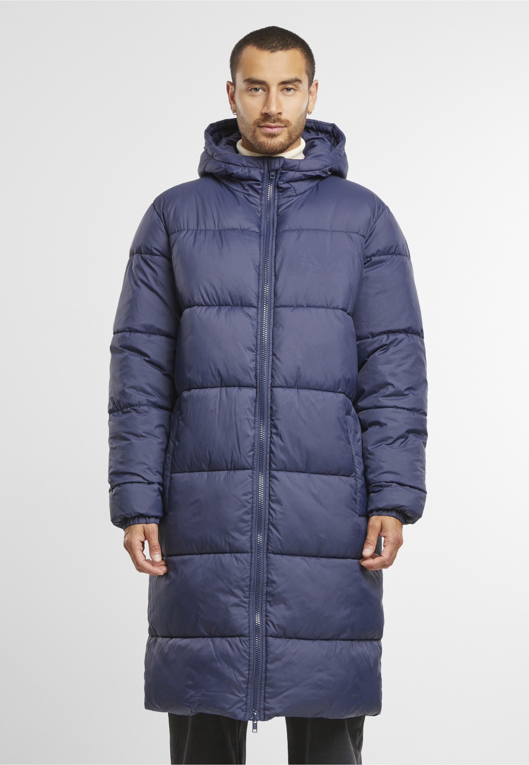 URBAN CLASSICS Winterjacke »Urban Classics Mens Long Puffer Coat« 1 Stk. tlg. mit Kapuze