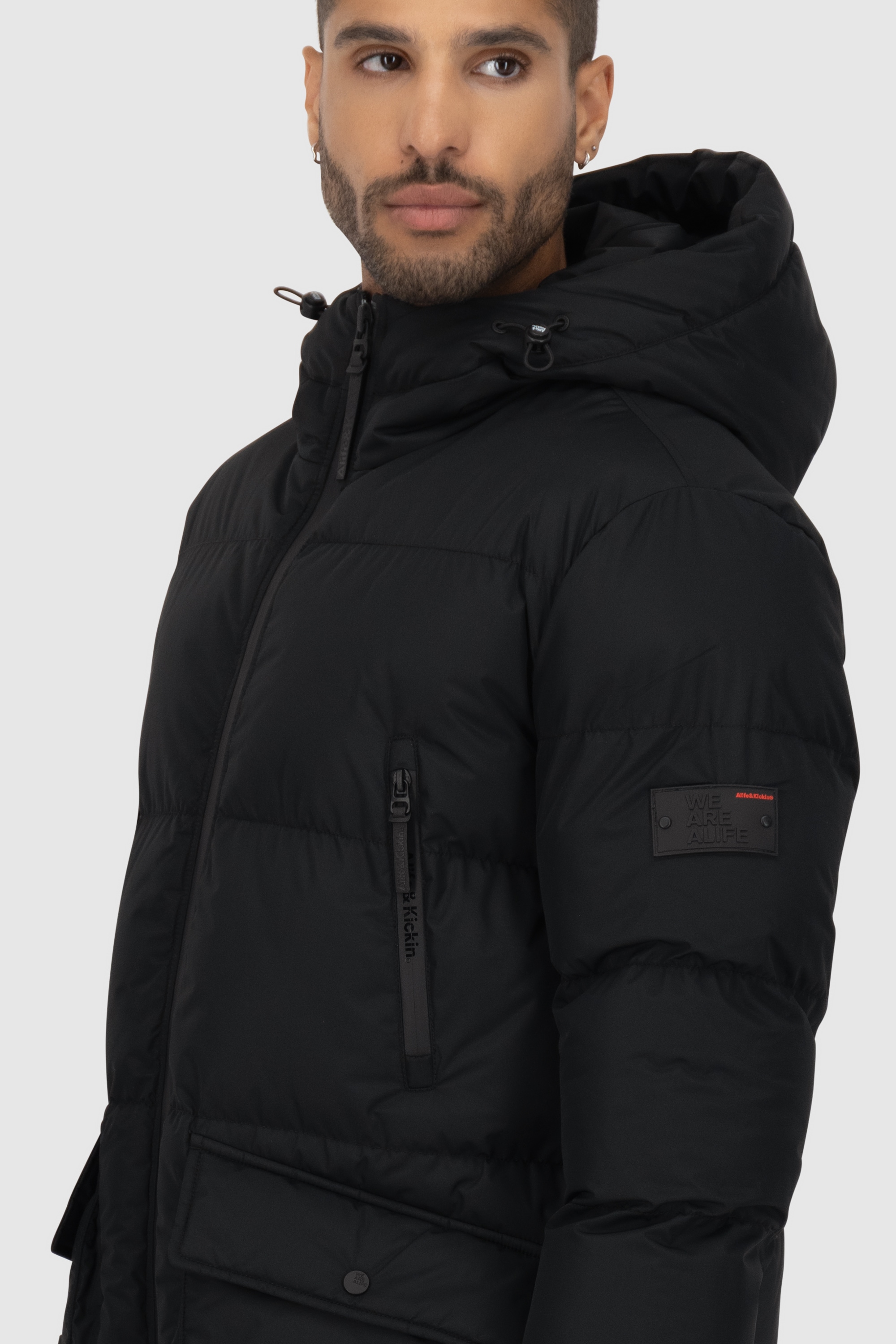 Alife & Kickin Steppjacke »Herren NinoAK A«, mit Kapuze, lange Jacke mit gefütterter Kapuze und bequemer Schnittform