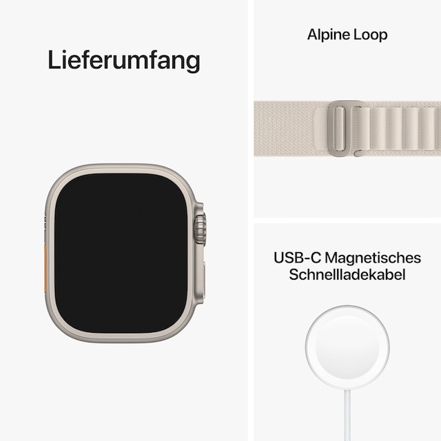 Apple Watch »Watch Ultra GPS + Cellular 49mm Alpine Medium«, (Gemacht für  extreme Anforderungen) | BAUR