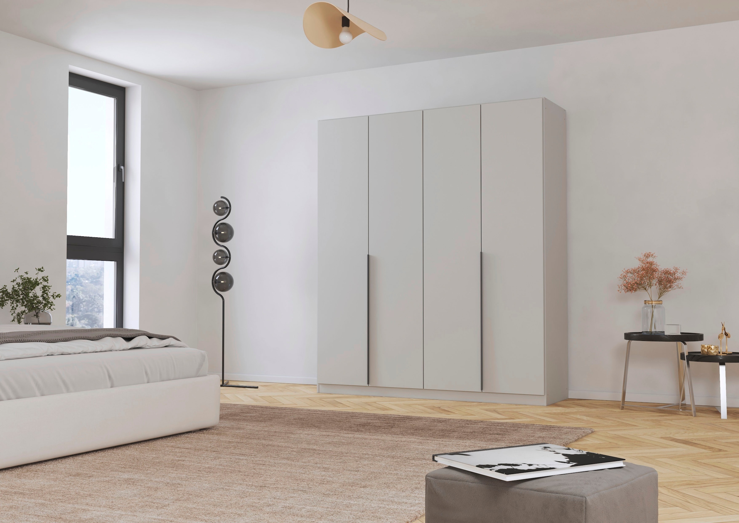 rauch Drehtürenschrank »Kleiderschrank Schrank Garderobe AGORDO TOPSELLER Schlafzimmer«, (in zwei Griff-Farben mit Dekor- oder Hochglanzfront), durchdachte Innenausstattung, in 6 Breiten und 2 Höhen MADE IN GERMANY