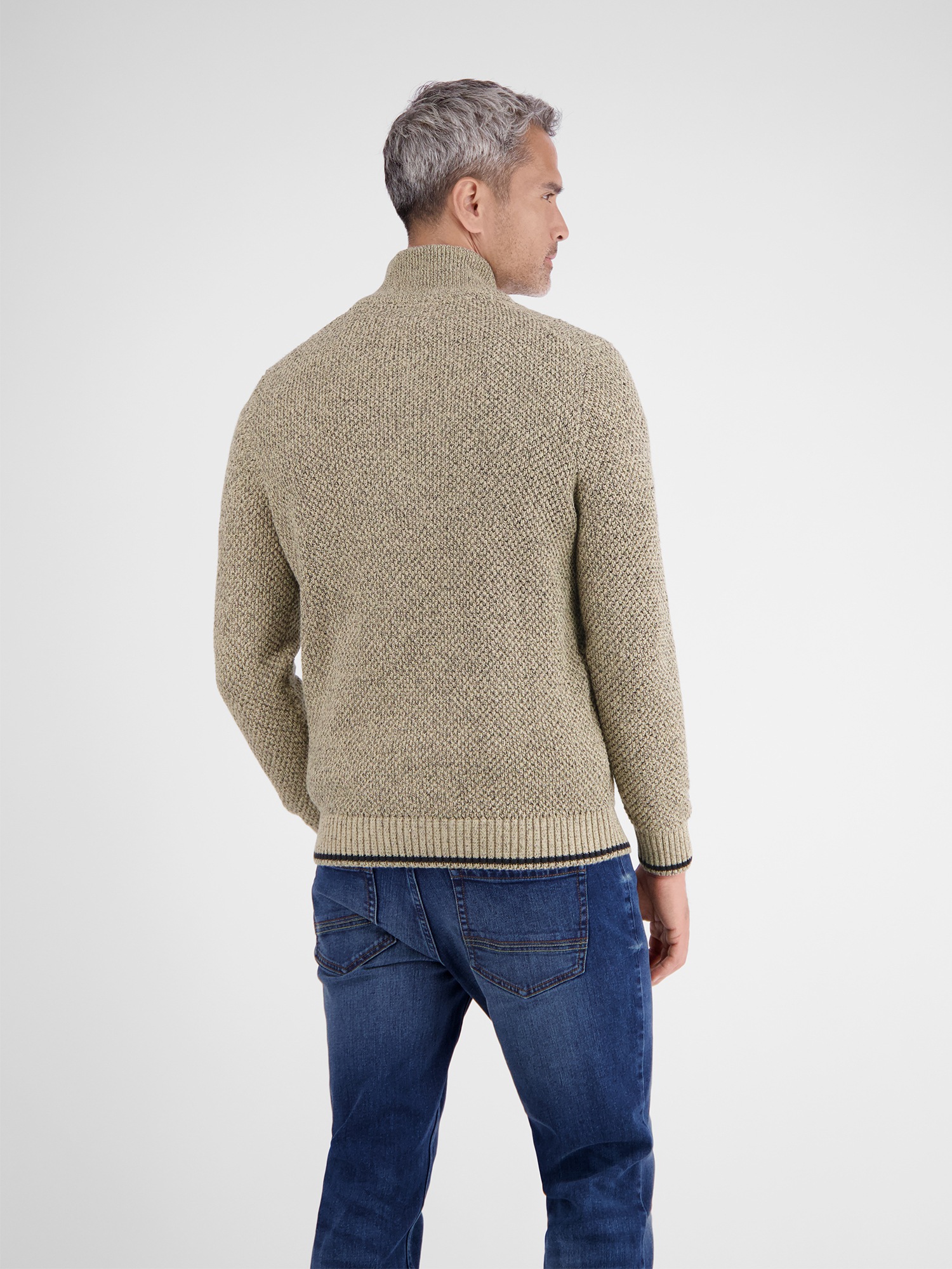 LERROS Strickpullover "LERROS Strickpullover mit Zopfmuster und Troyerkrage günstig online kaufen