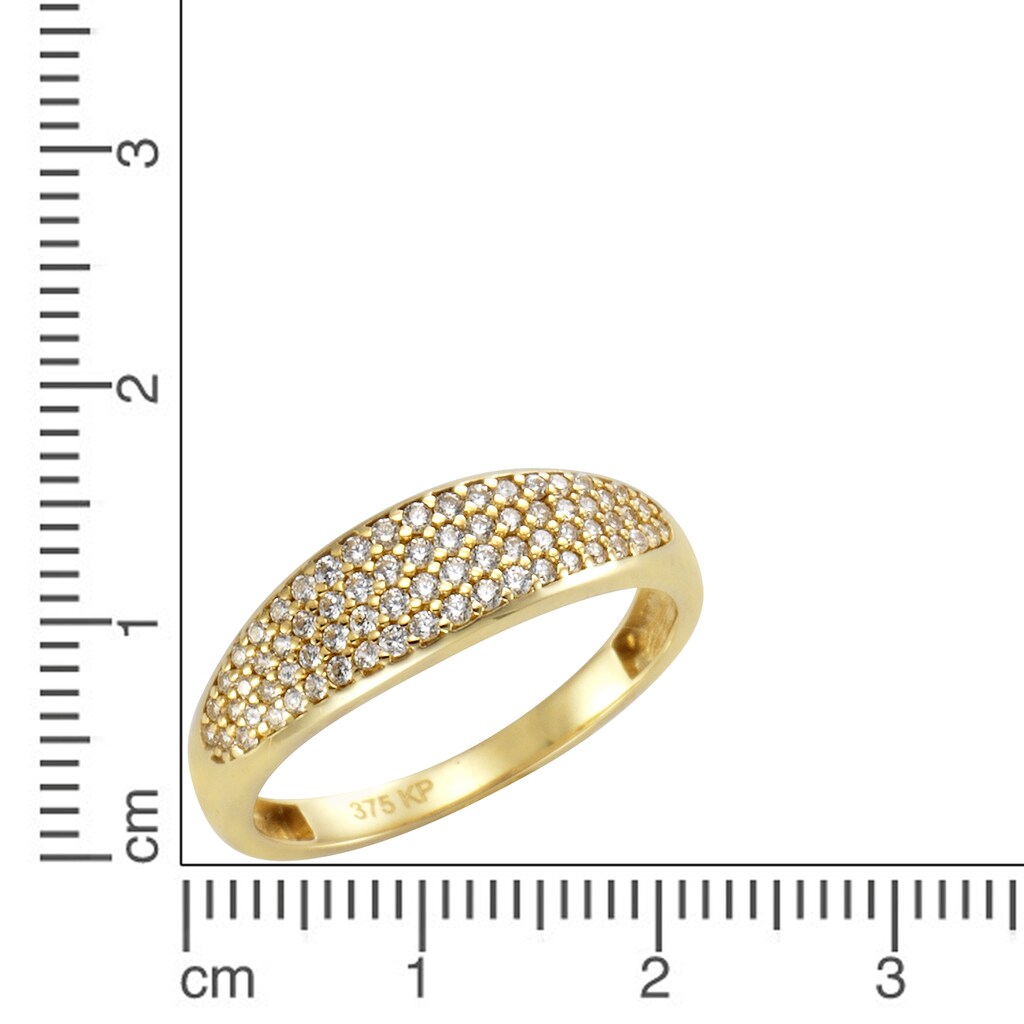 CELESTA Fingerring »375 Gold mit Zirkonia weiß«