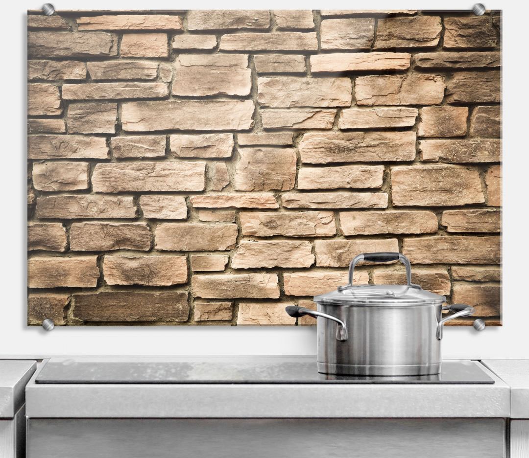 Wall-Art Küchenrückwand »Steinoptik Italien Stein Mauer«, (1 tlg.), Herd Waschbecken Wandschutz