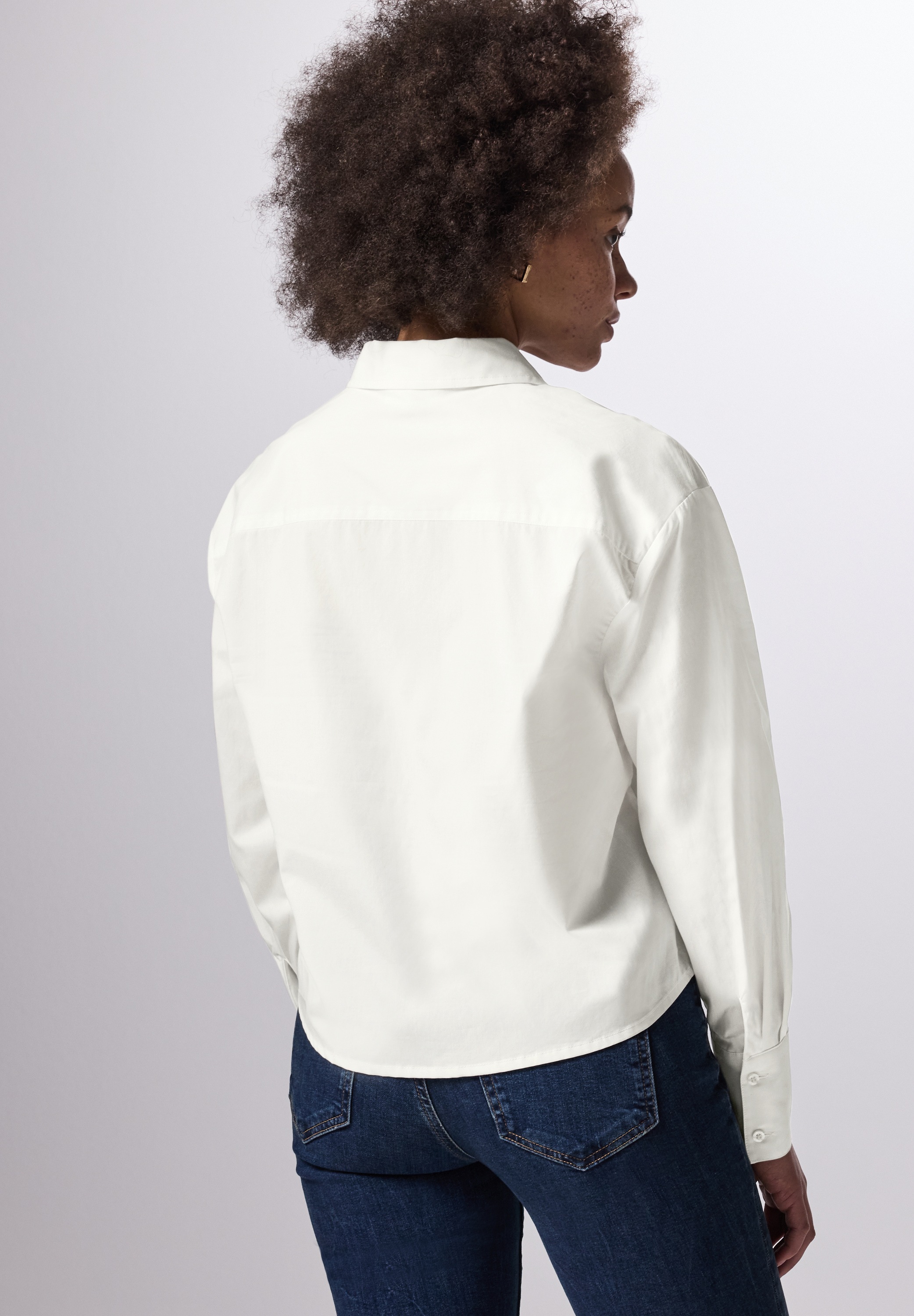 STREET ONE STUDIO Hemdbluse, aus reiner Baumwolle