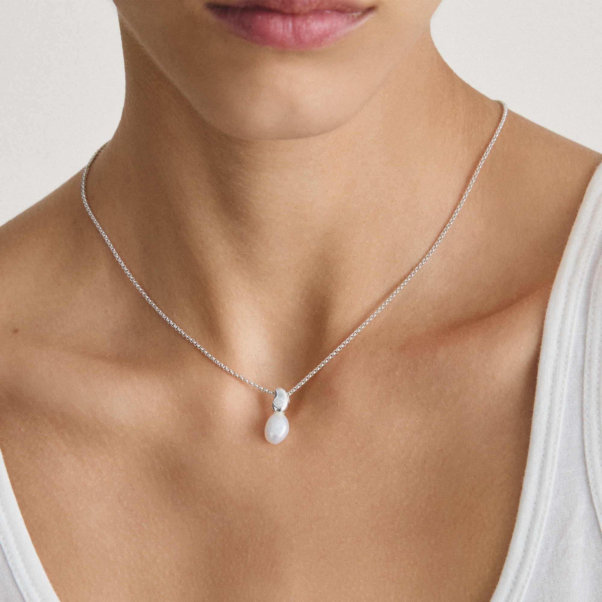 THOMAS SABO Kette mit Anhänger »Bold Elegance Kette Perle« mit Süßwasserzuchtperle