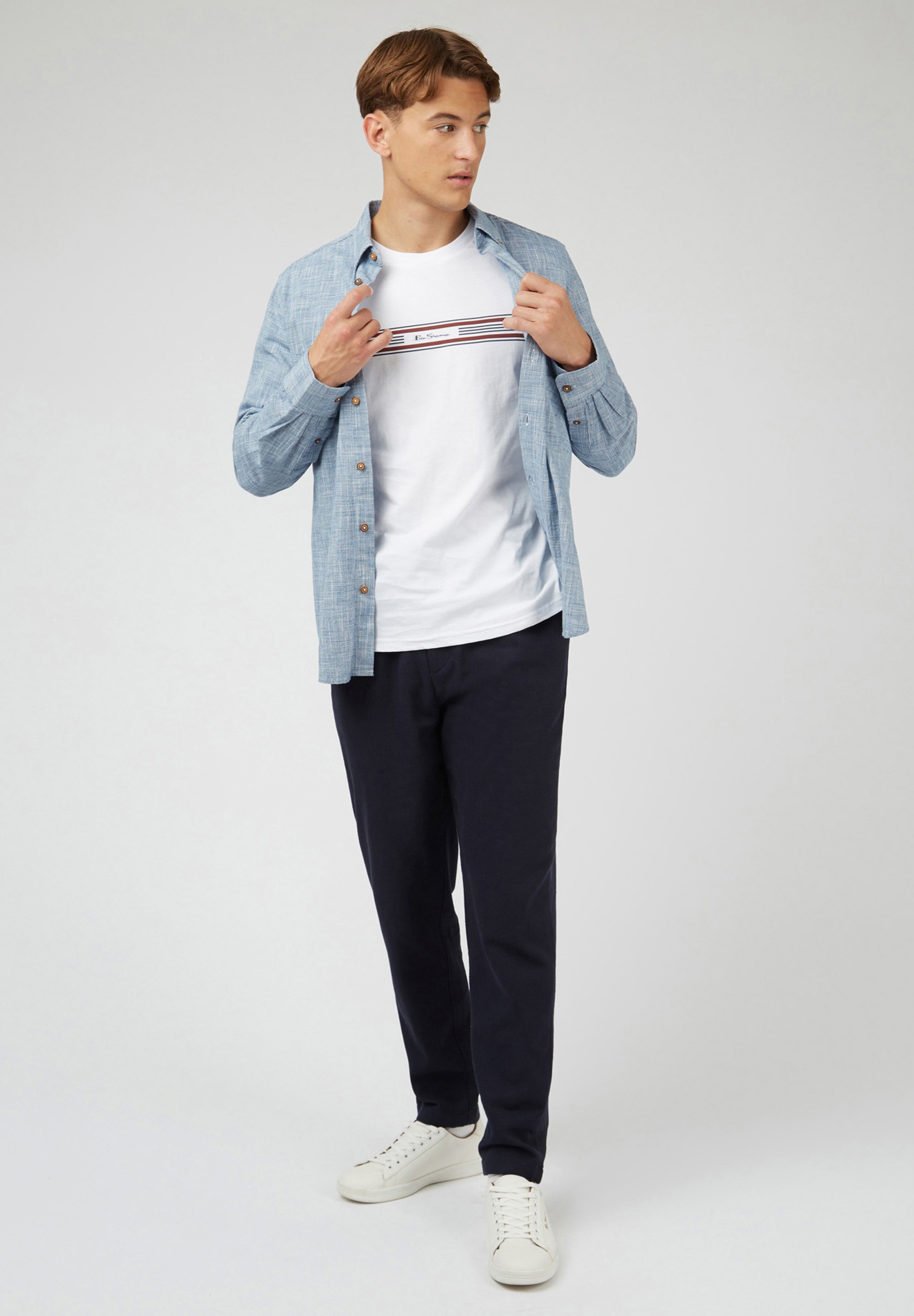 Ben Sherman T-Shirt »Seasonal Stripe Tee«, Kontraststreifen mit Logo