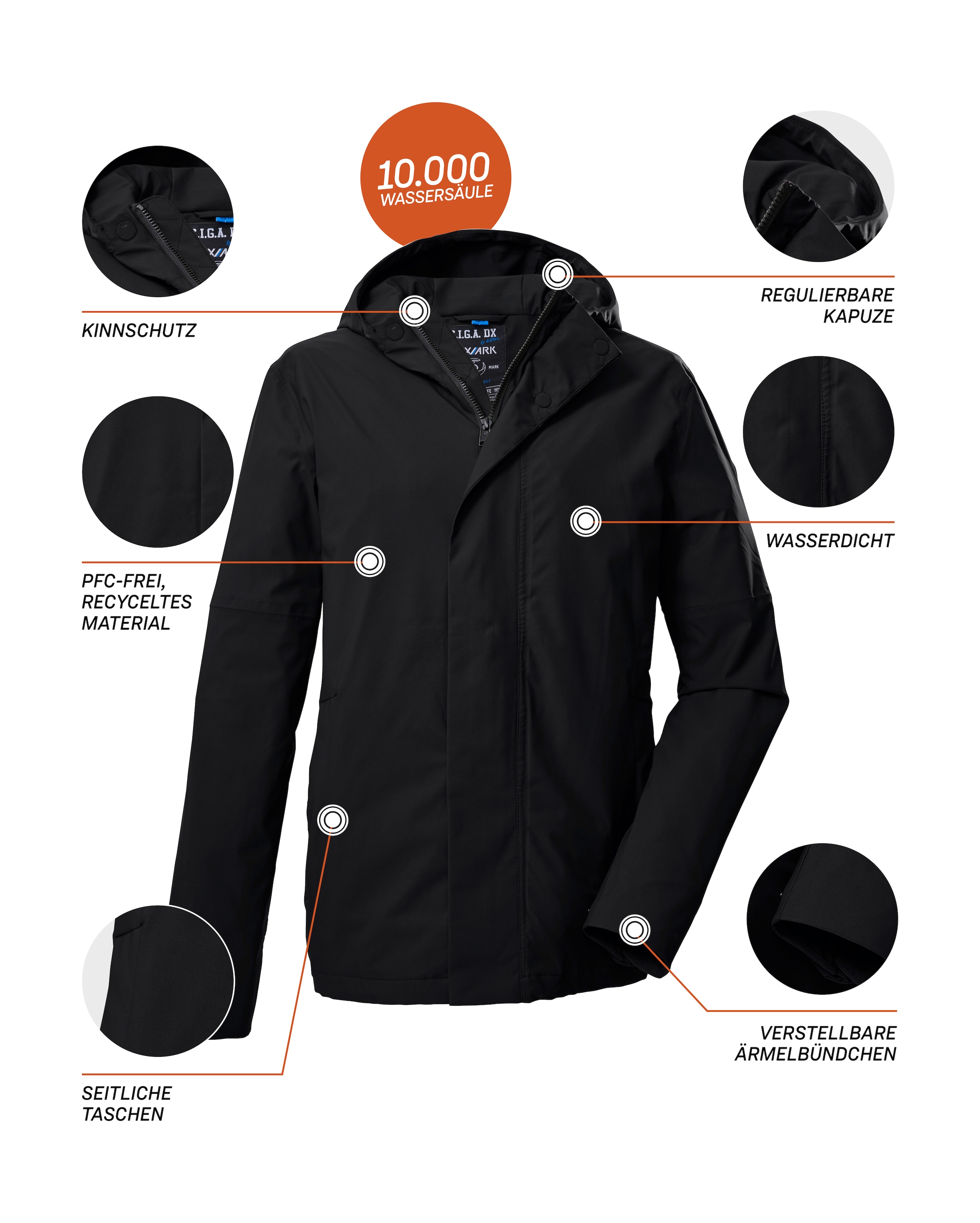 G.I.G.A. DX by killtec Funktionsjacke »GS 147 MN JCKT« Wasser- und winddicht, urbaner Look, atmungsaktiv, recycelt