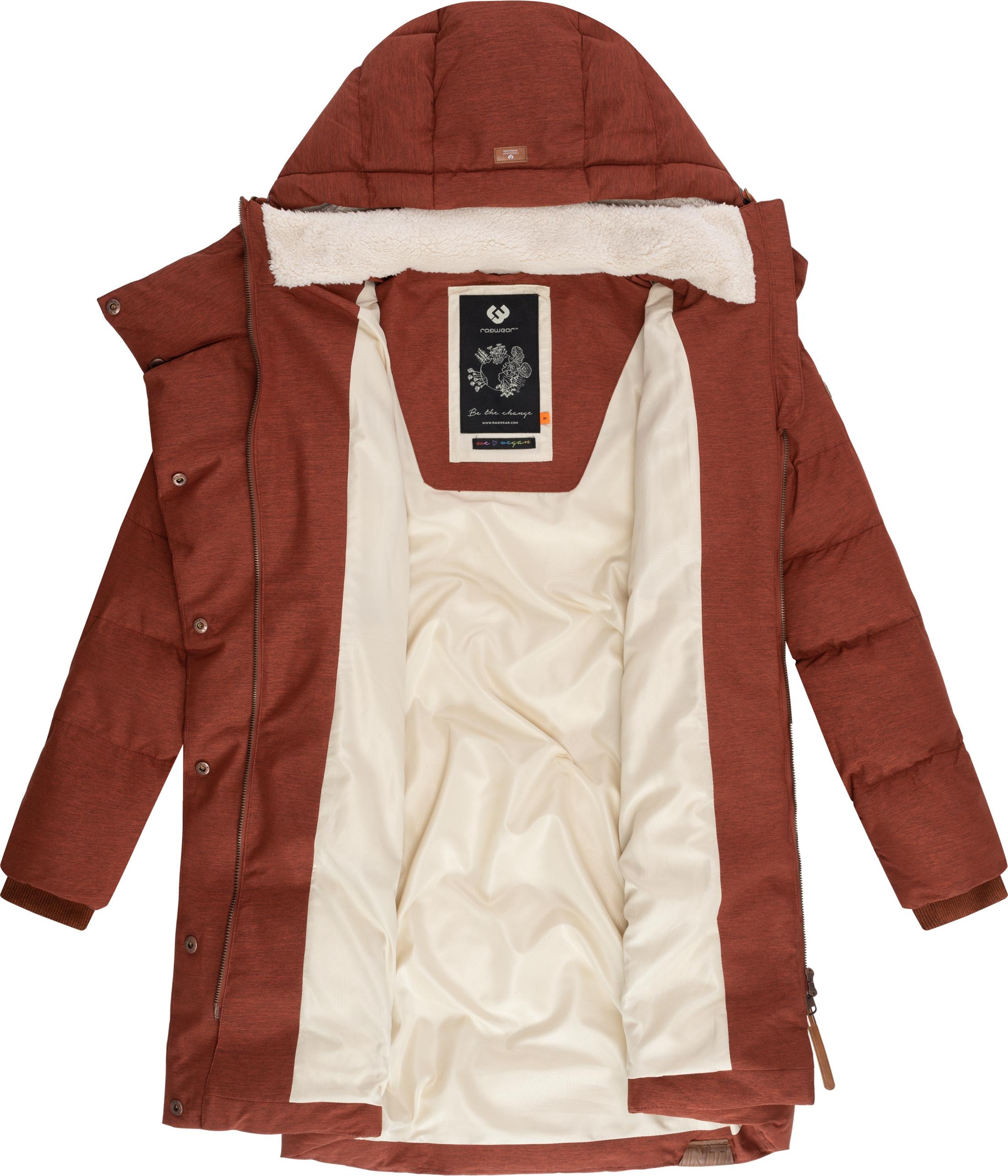 Ragwear Wintermantel »Pavla« stylischer Winterparka mit Teddyfutter und Kapuze