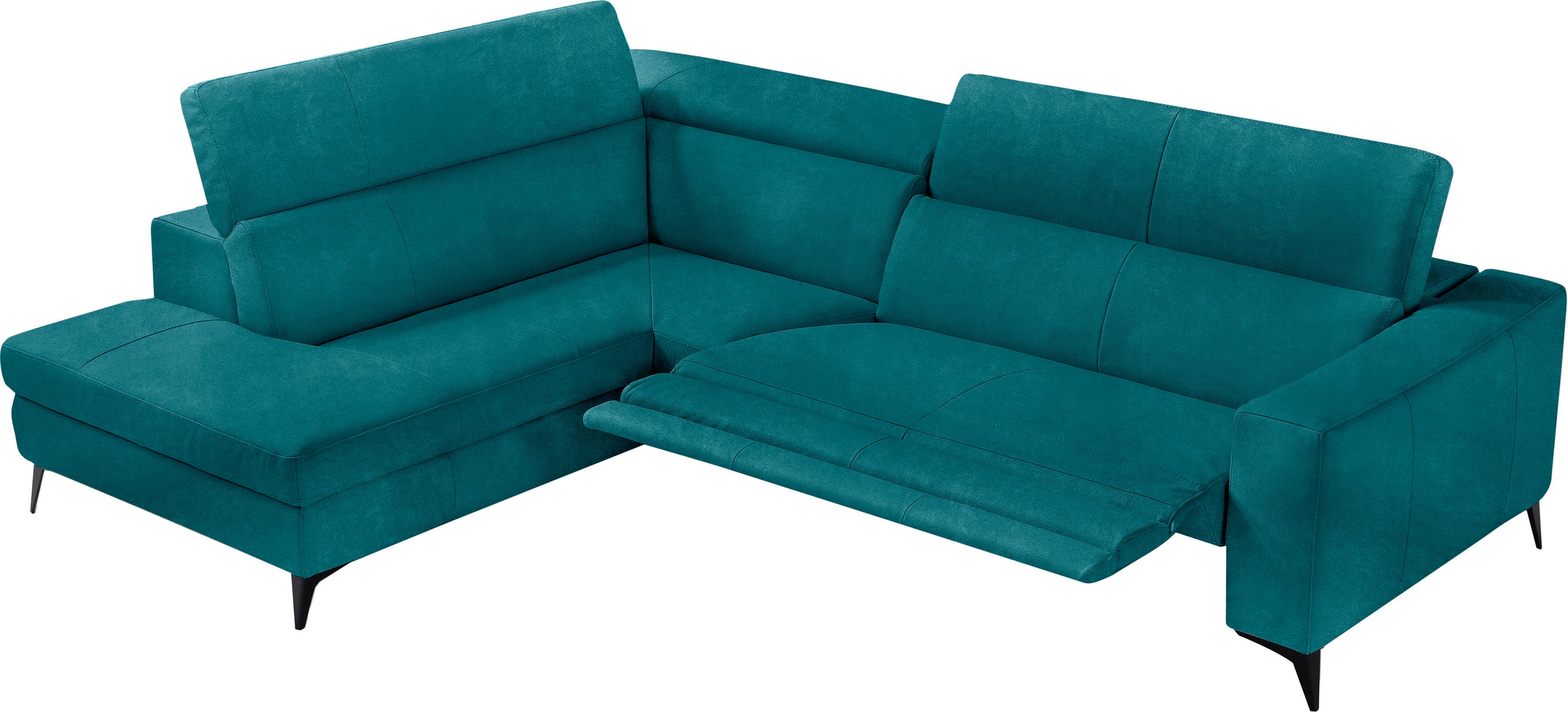 Egoitaliano Ecksofa "Edith, Designsofa mit hohem Sitzkomfort, Breite 269cm, L-Form" inkl. elektrischer Relaxfunktion und manuell verstellbaren Kopfteilen