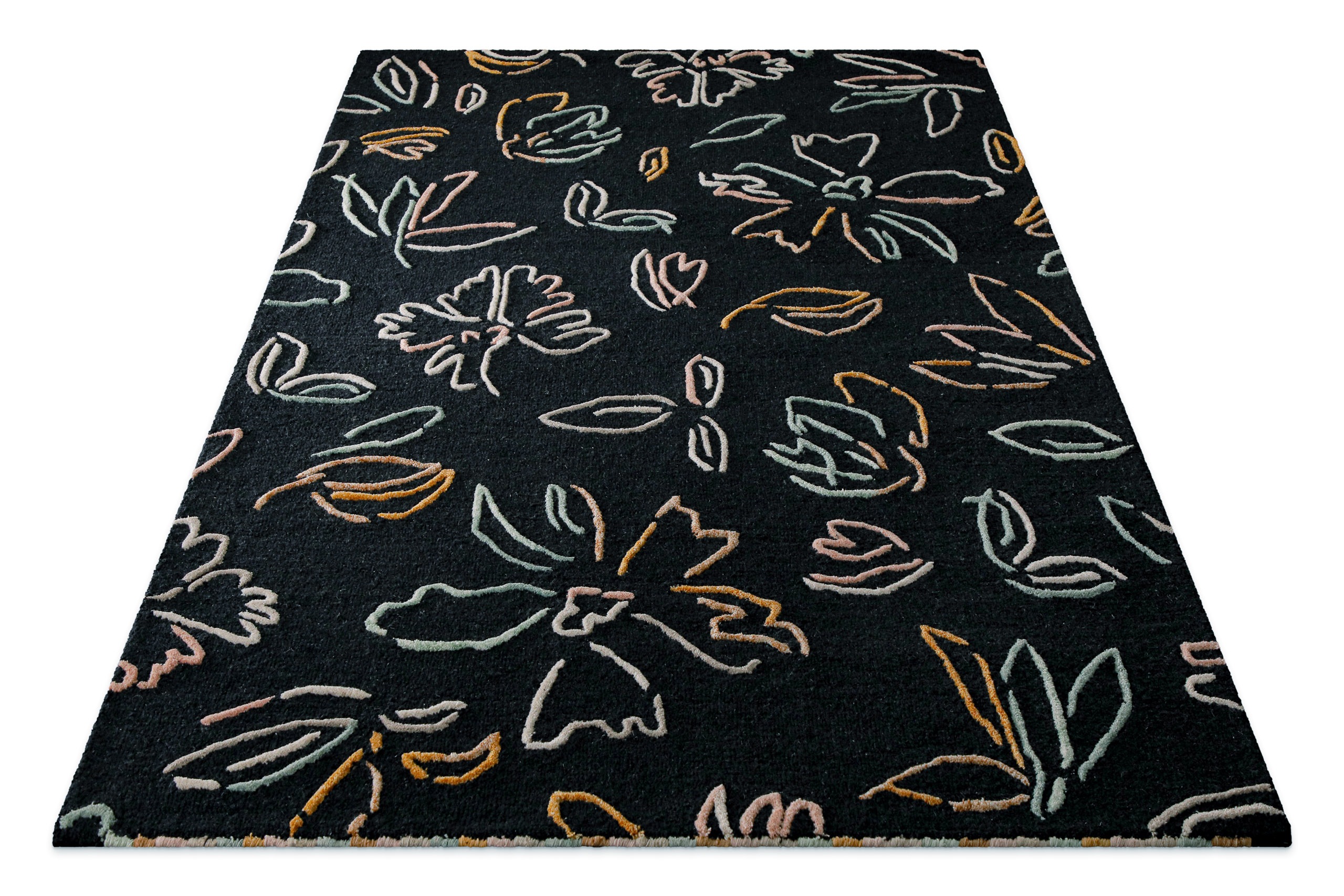 Thumbnail - Wecon home Teppich "Vee" rechteckig 10 mm Höhe Wollteppich, floral, hochwertig, pflegeleicht, modern, handgetuftet