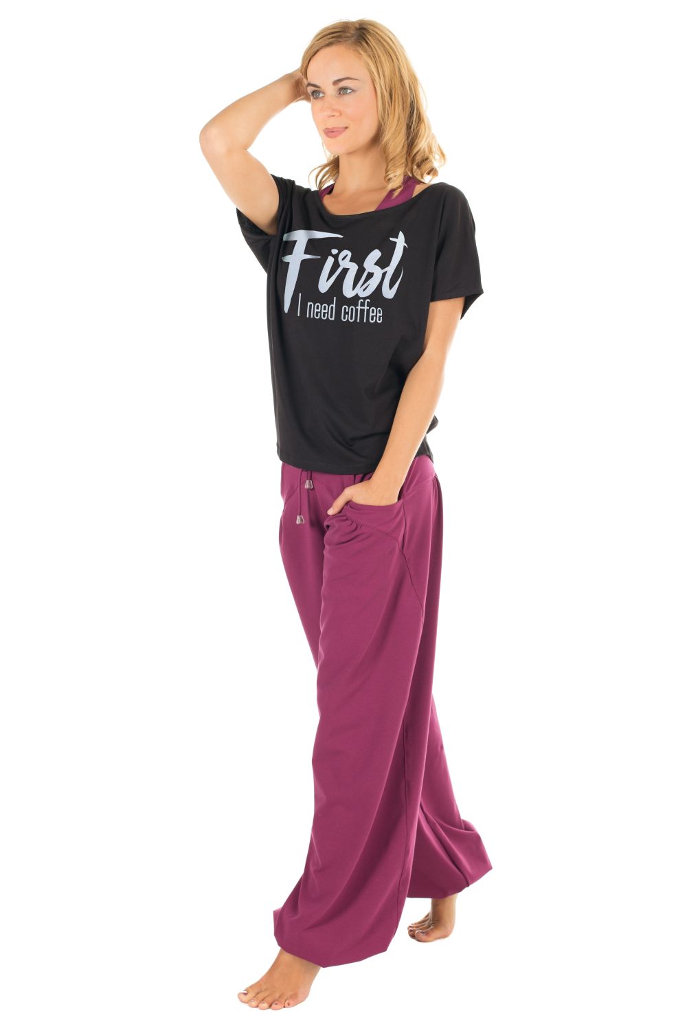 Thumbnail - Winshape Oversize-Shirt "MCT002 ultra leicht", mit weißem Glitzer-Aufdruck