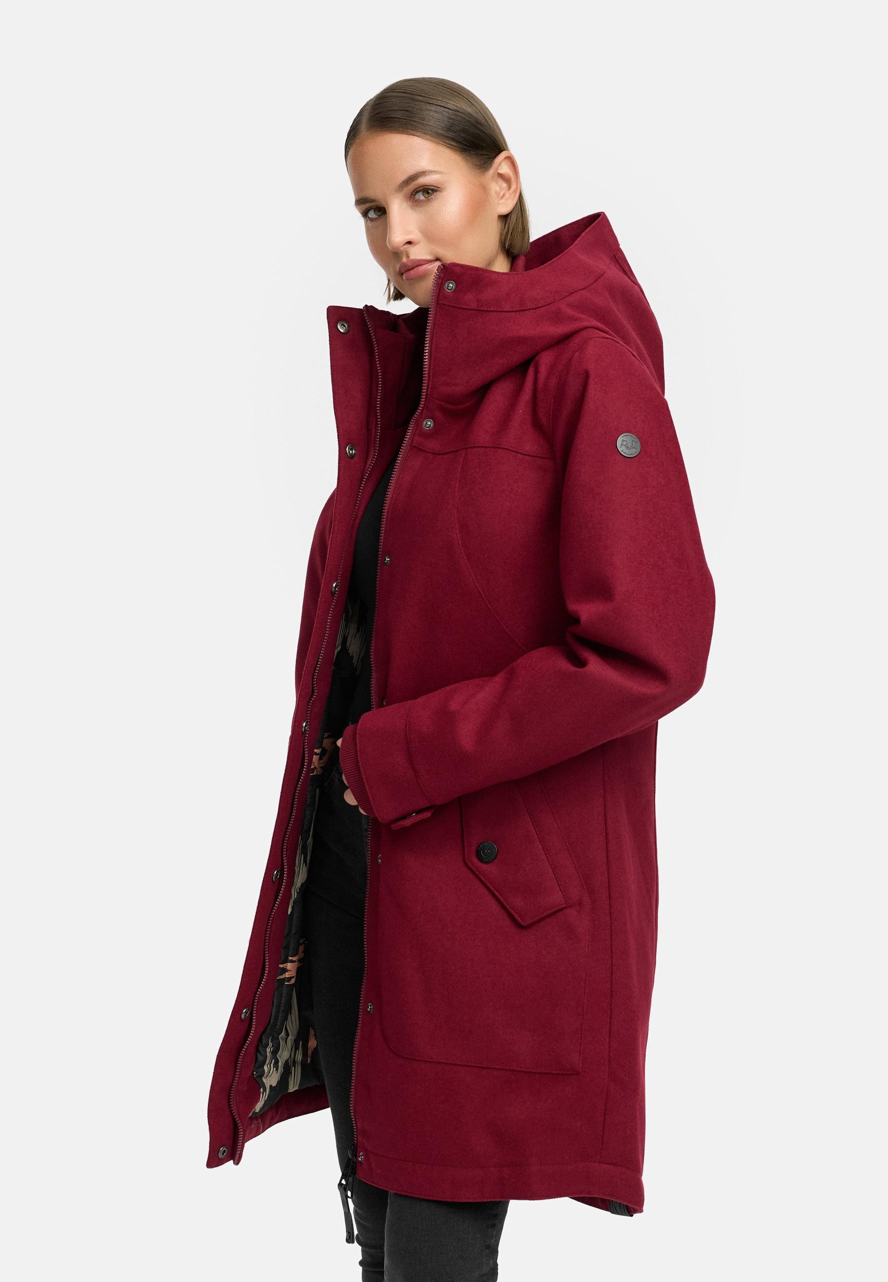 Ragwear Wintermantel »Jannisa Coat« Klassischer Damen Kurzmantel mit Kapuze