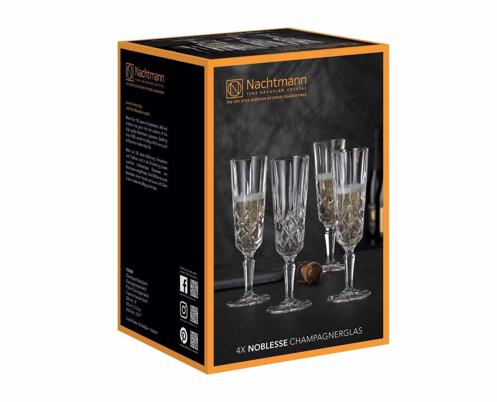 Nachtmann Champagnerglas »Champagnergläser Noblesse 155 ml 4er Set transparent«
