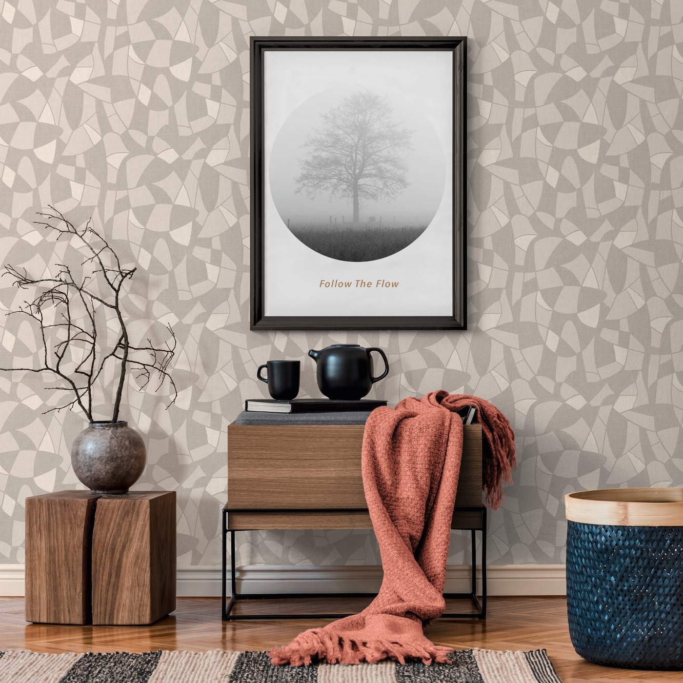 A.S. Création Vliestapete »Antigua Tapete mit Formen«, matt-gemustert-neutral, Grafiktapete Retrotapete Tapeten Wohnzimmer Schlafzimmer Küche Design