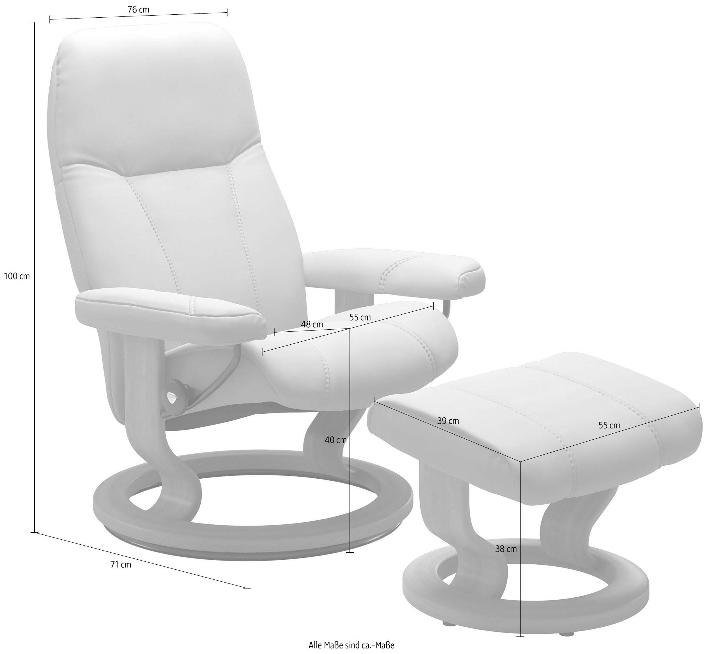 Stressless® Relaxsessel »Consul« Set, Relaxsessel mit Hocker,  mit Hocker, mit Classic Base, Größe M, Gestell Schwarz