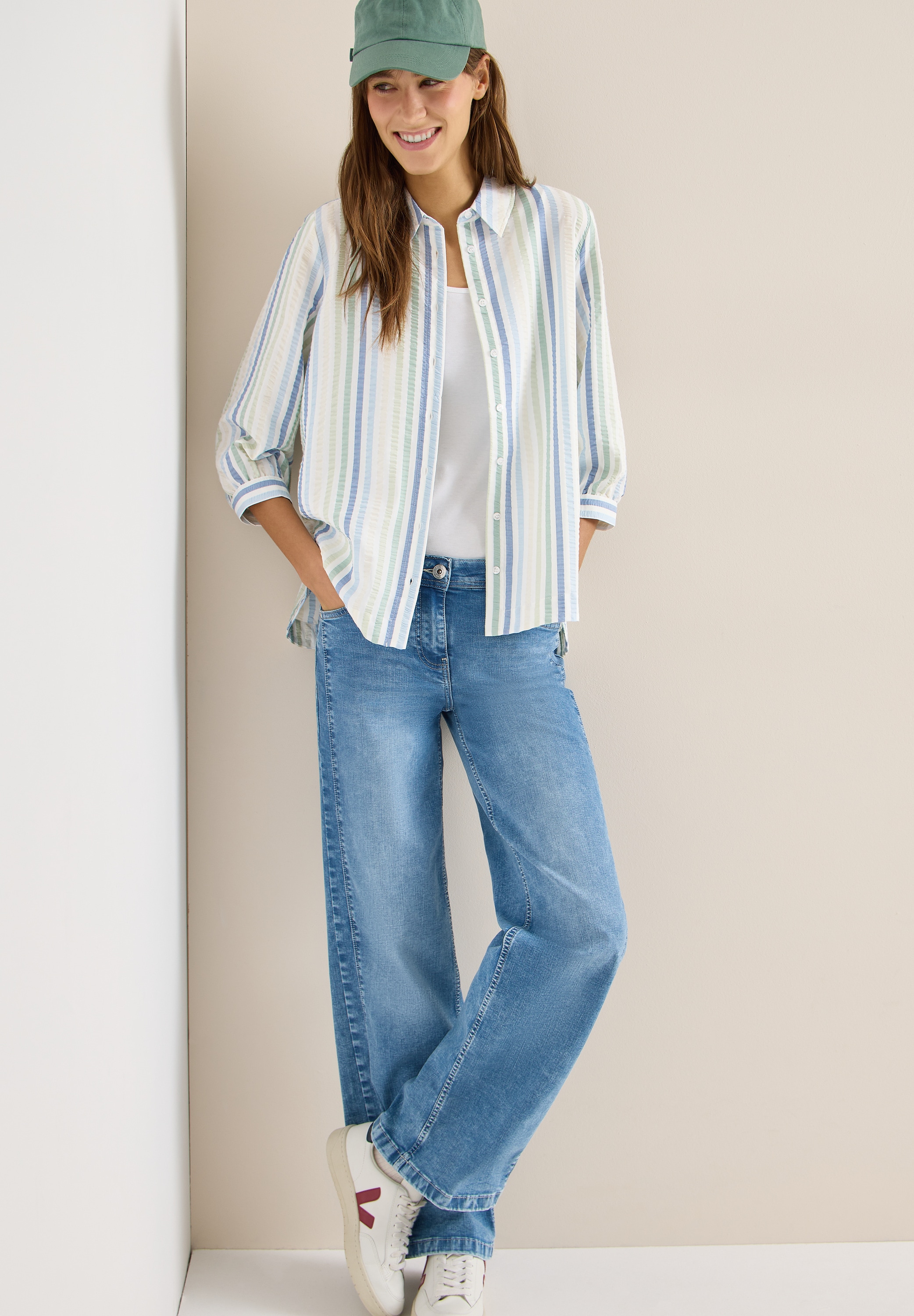 Cecil Hemdbluse im Seersucker-Style mit Streifen günstig online kaufen