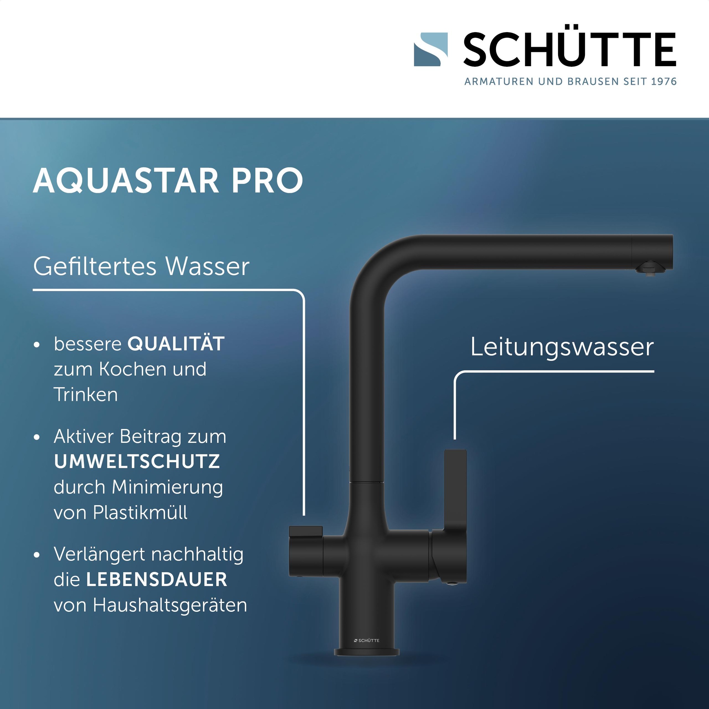 Schütte Spültischarmatur »AQUASTAR PRO«, mit Filtersystem für Trinkwasser, praktische Cold-Start-Funktion