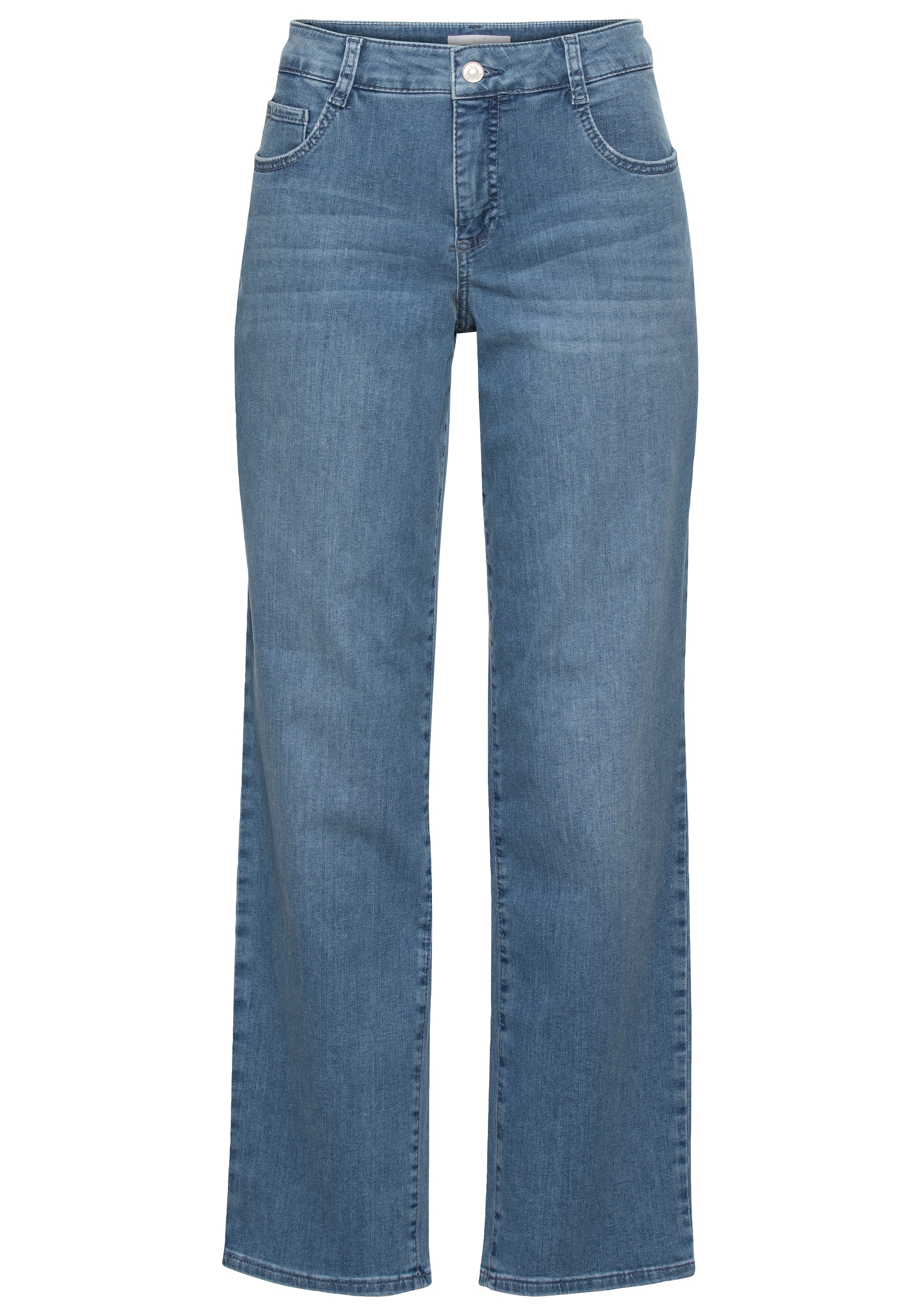 Bequeme Jeans MAC "Gracia", Herren, Gr. 36, Länge 34, blau (winter baby blau), Denim/Jeans, Obermaterial: 91% Baumwolle, 7% Elastomultiester, 2% Elasthan, unifarben, comfort fit knöchellang, Jeans