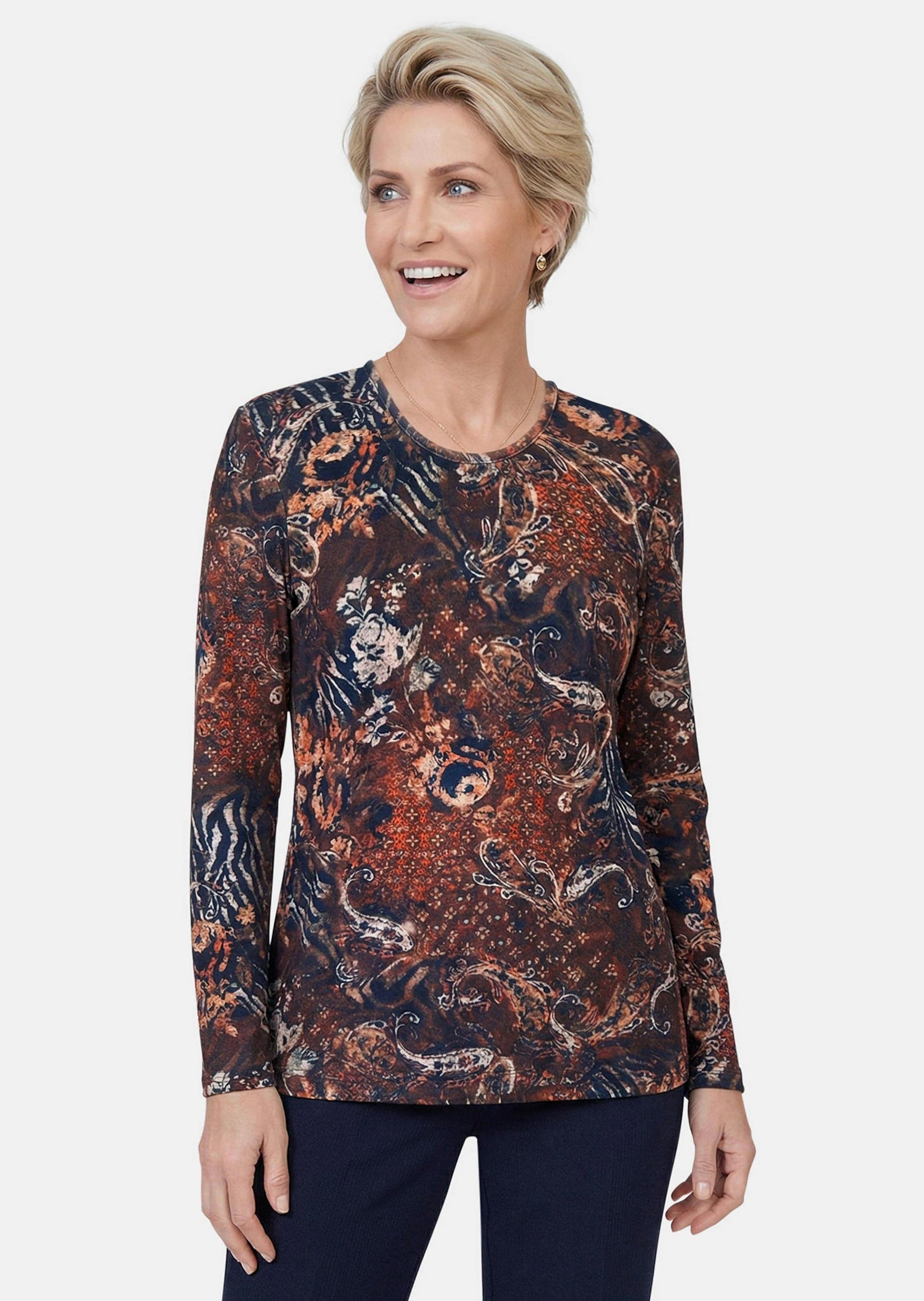 GOLDNER Print-Shirt »Jerseyshirt mit Paisley« stretchbequemer Jersey