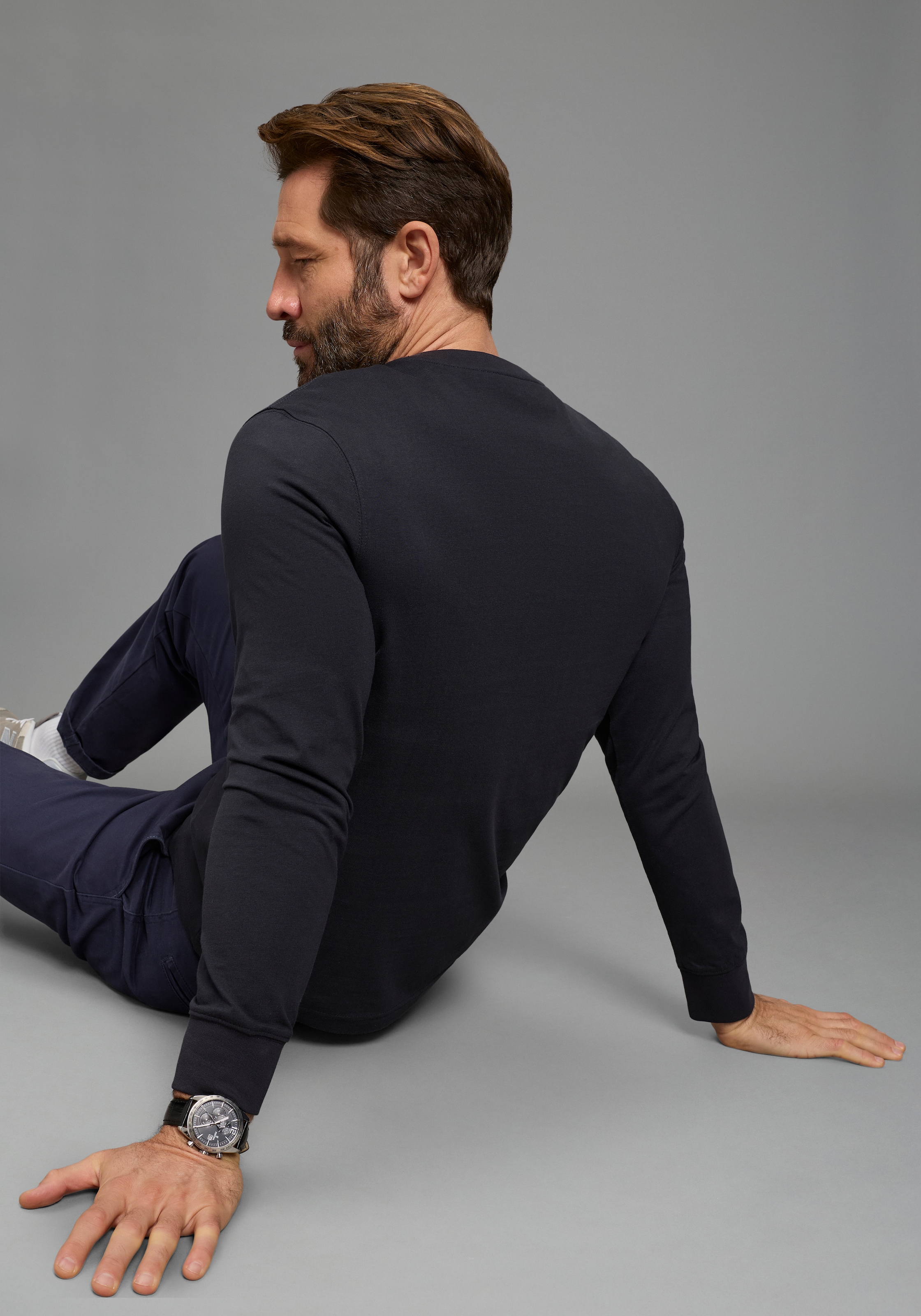 Man's World Langarmshirt »neue Farbe!« Langarm,  bedruckt,  aus Baumwolle und Viskose,  mit Rippbündchen