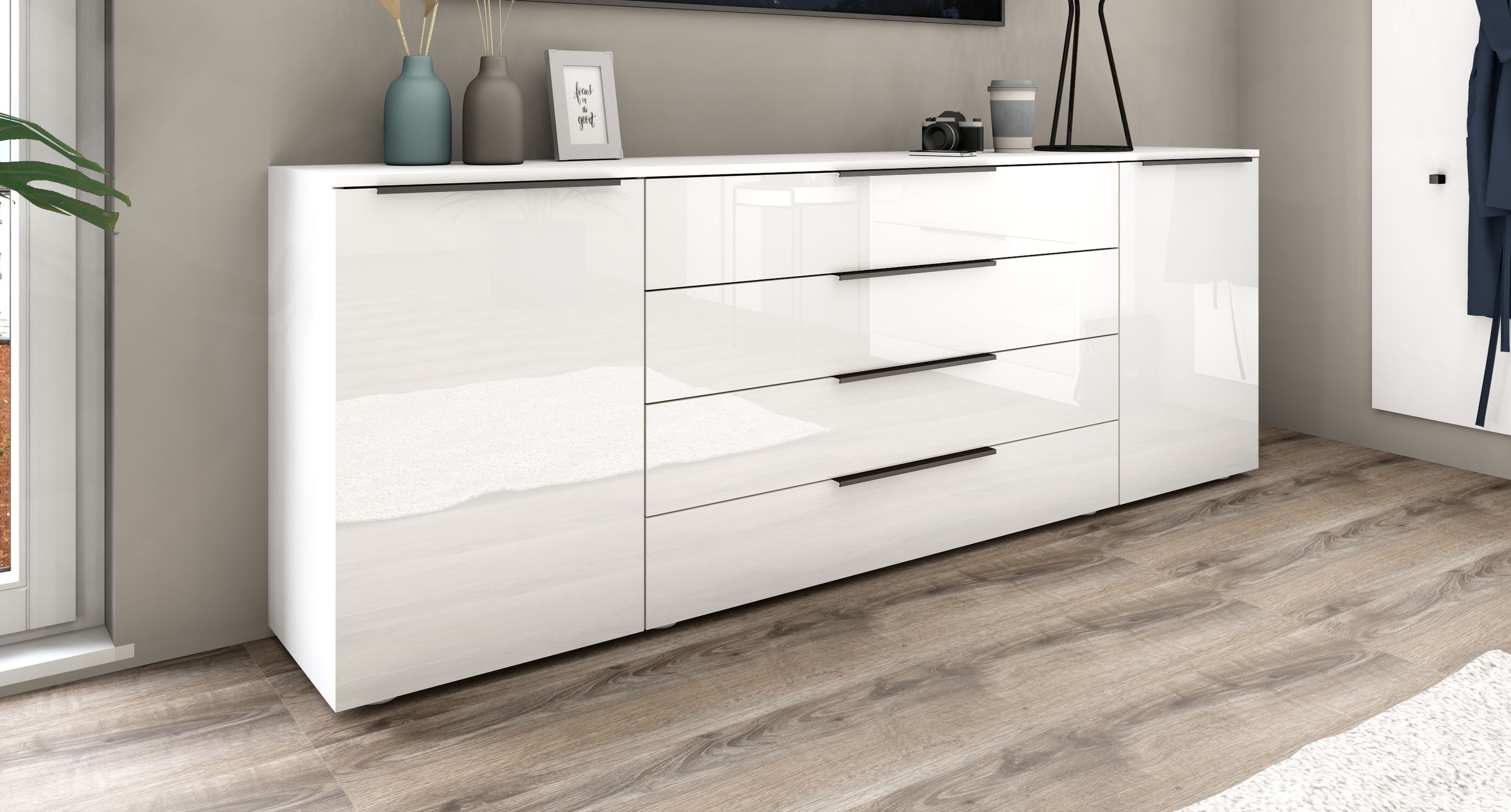borchardt Möbel Sideboard "Tom, moderne Kommode mit Metallgriffen, 200cm br günstig online kaufen