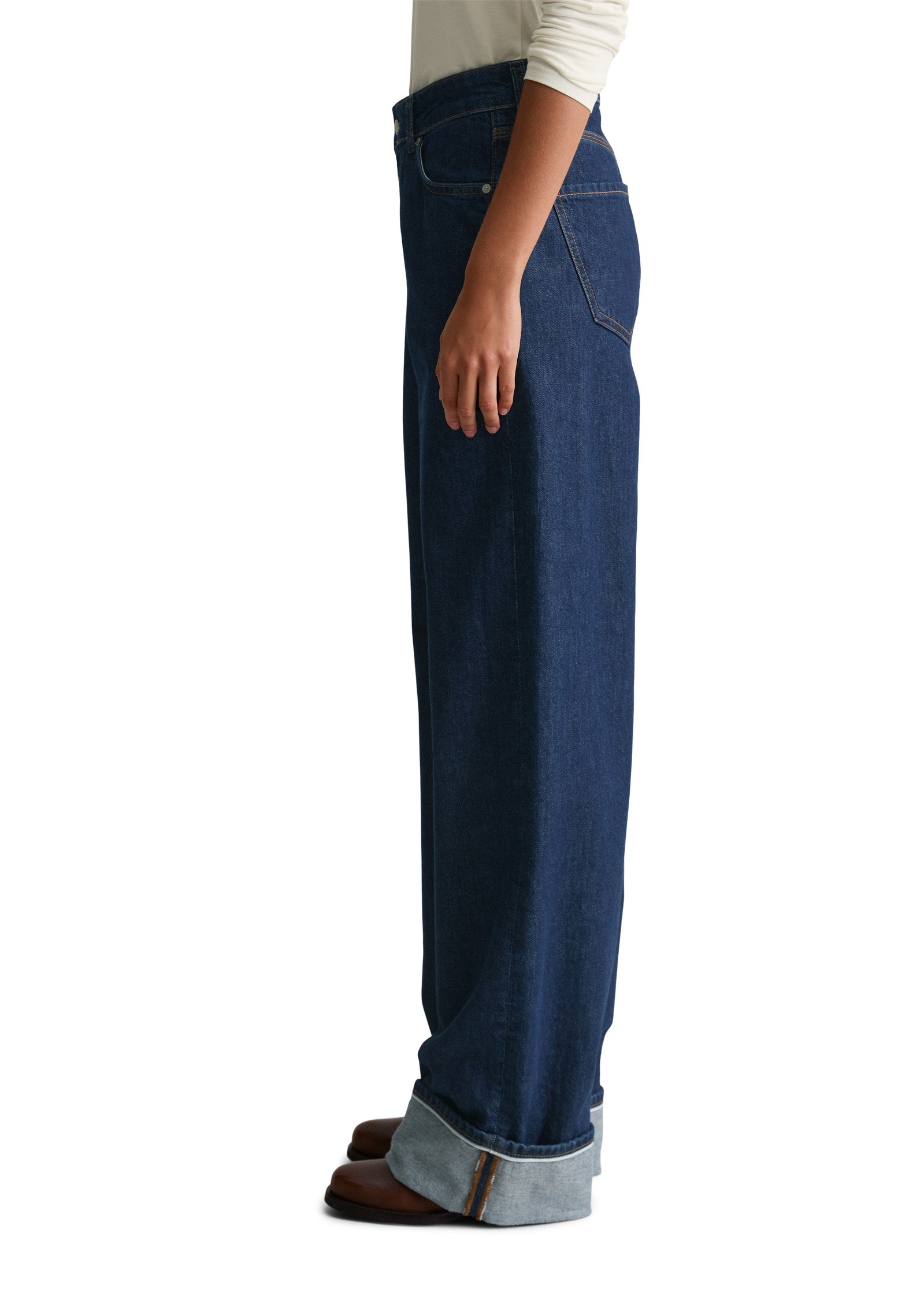 Marc O'Polo DENIM Weite Jeans »aus dunkelblauem Rigid Denim«