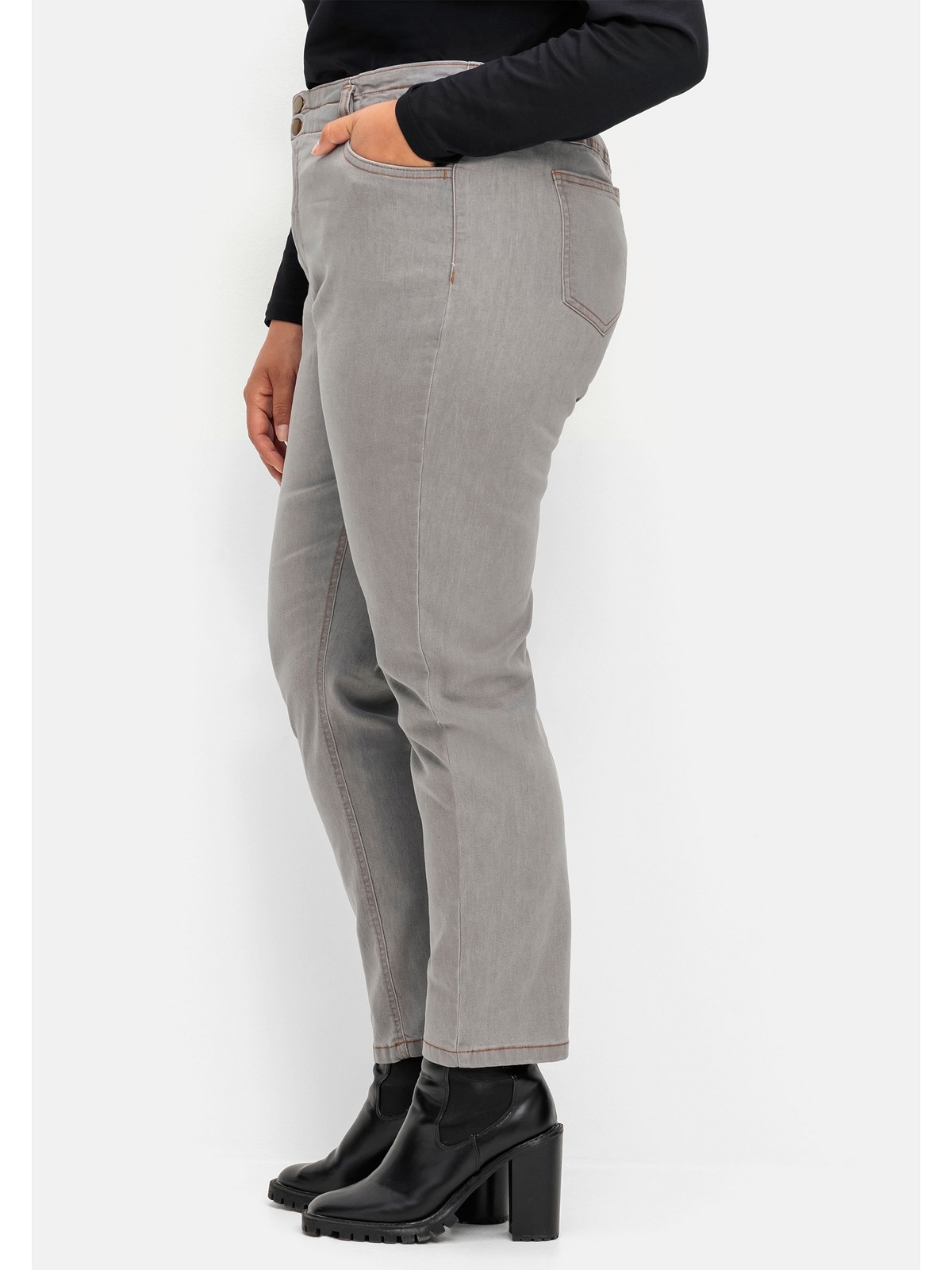 Sheego Jeans Größen«, für im extrahohen BAUR »Große Gerade Paperbag-Schnitt bestellen |