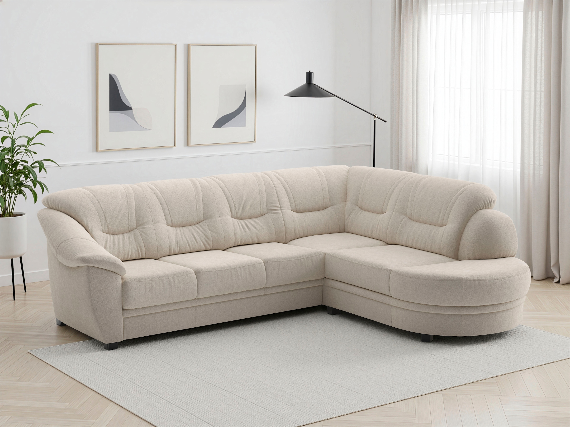 sit&more Ecksofa "Savona L-Form, B: 267 cm, Couch mit Federkern, Komfortsitzhöhe 46 cm" optional mit Schlaffunktion