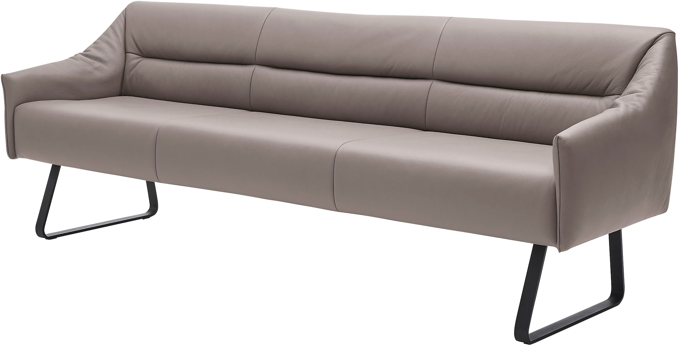 Essbank MUSTERRING "JustB SP500", grau (light grau), B:262cm H:86cm T:70cm, Sitzbänke, Essbank, Metallkufe schwarz, verschiedene Farben, Breite 220 oder 250 cm 3
