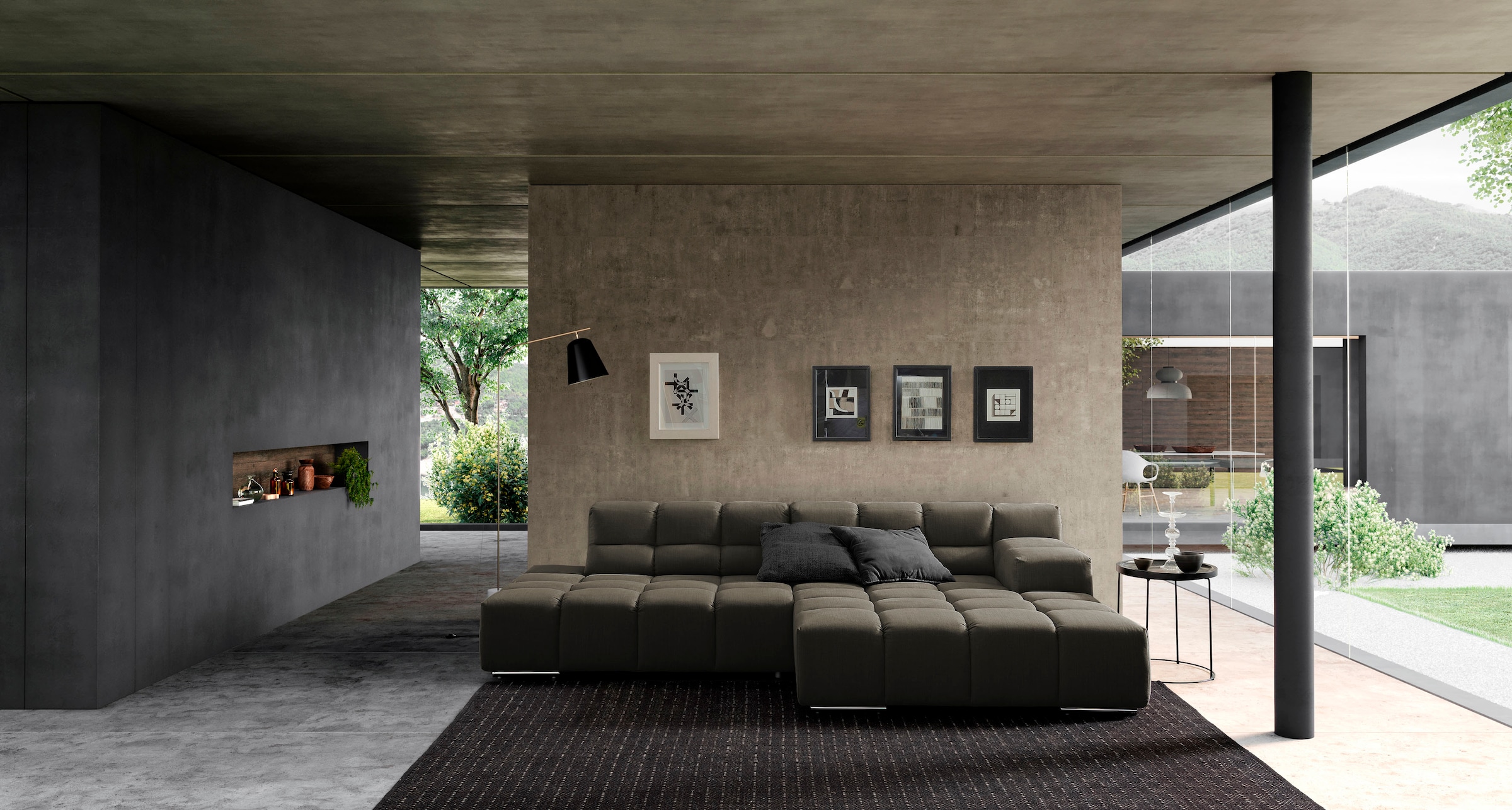 Ecksofa »Temple, Designsofa trifft hohen Sitzkomfort, L-Form«, Recamiere links oder...