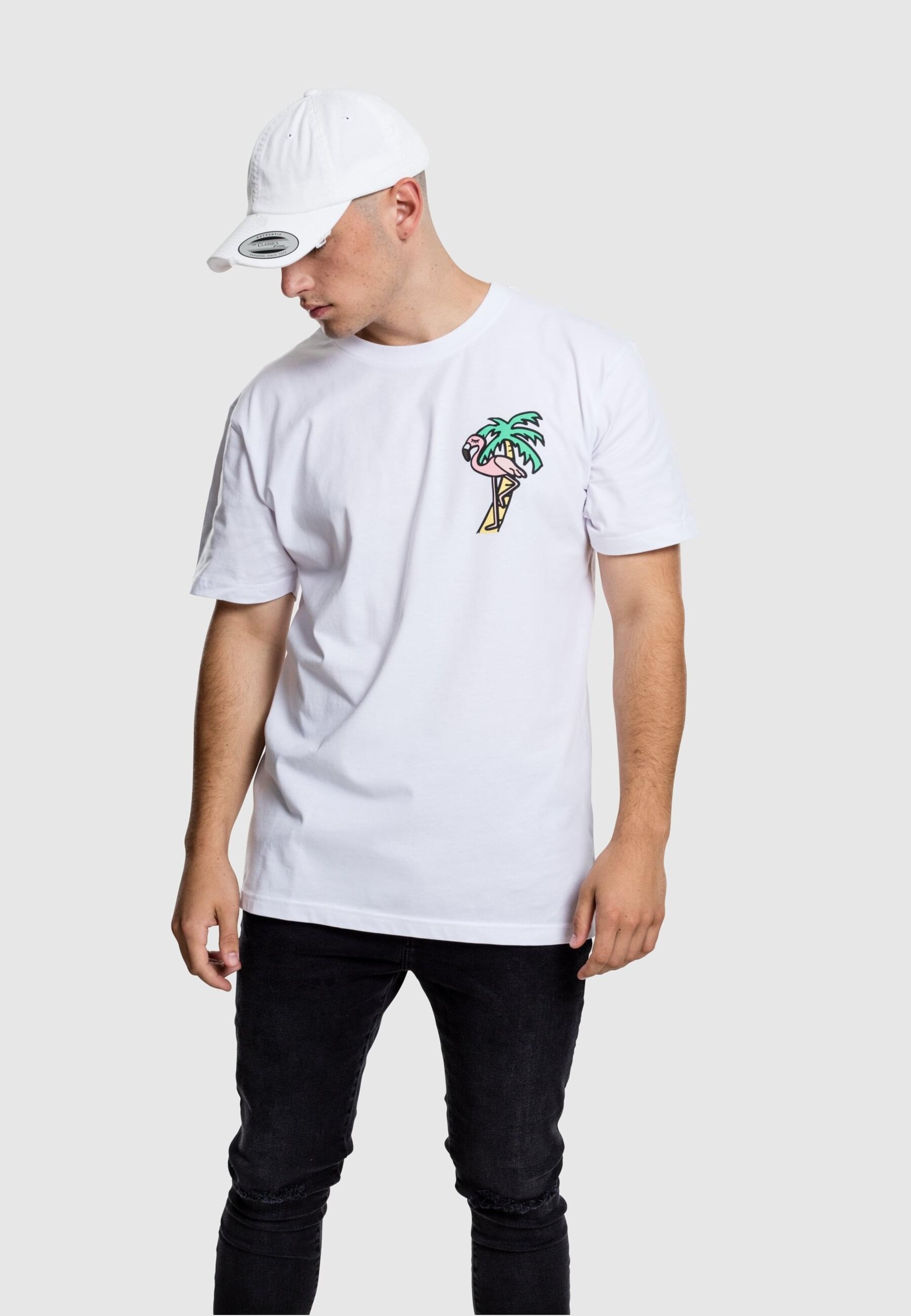 MisterTee Kurzarmshirt »MisterTee Herren Flamingo T-Shirt Round Neck«, (1 tlg.)