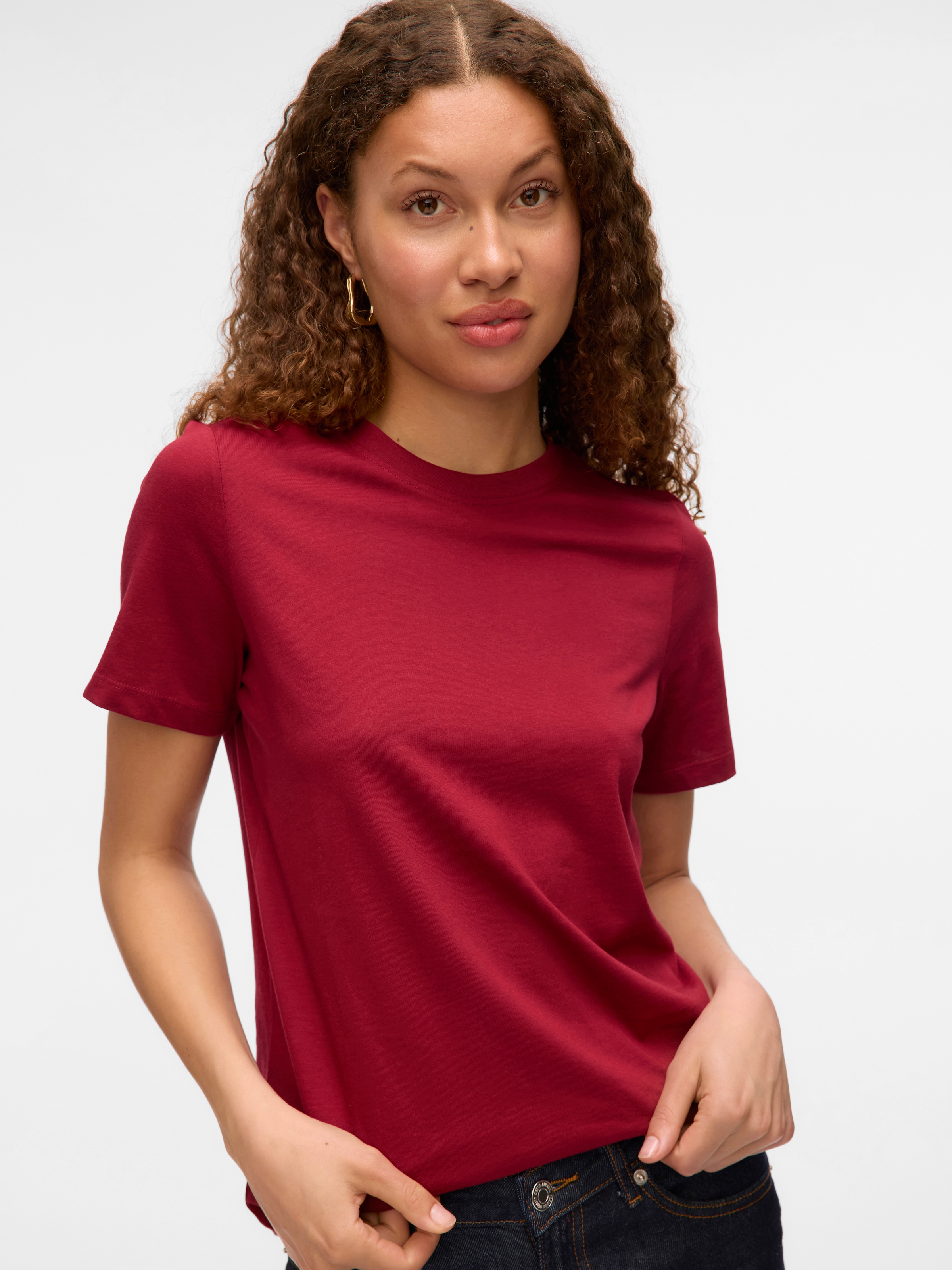 Vero Moda Kurzarmshirt "VMPAULINA SS T-SHIRT GA JRS NOOS" Baumwolle, regula günstig online kaufen