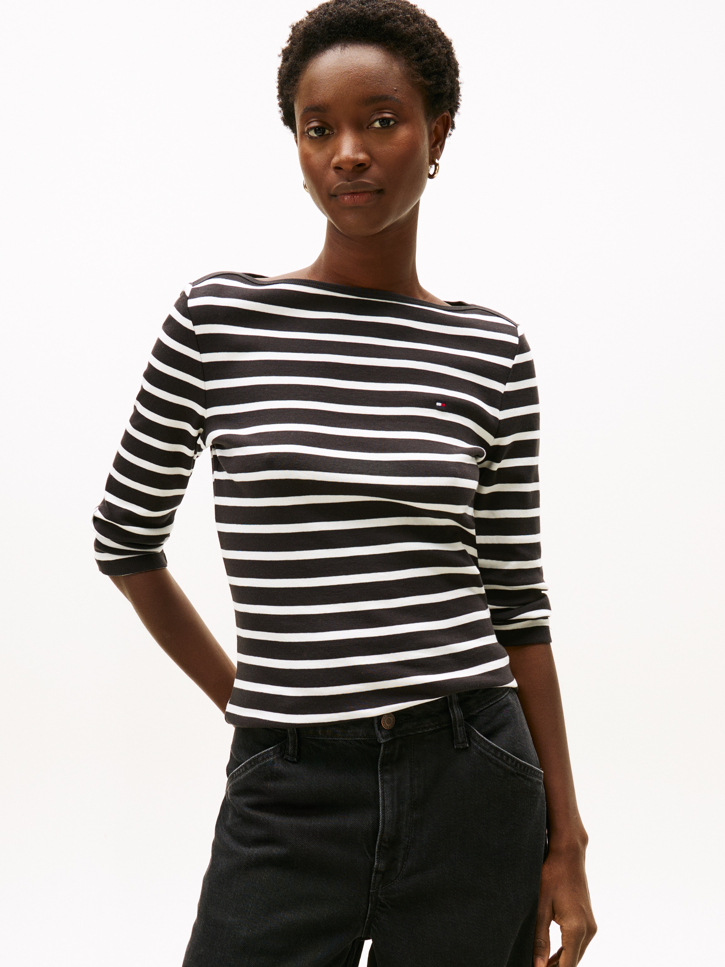 Tommy Hilfiger 3/4-Arm-Shirt "NEW CODY BOAT-NECK" Baumwolle, U-Boot-Ausschn günstig online kaufen