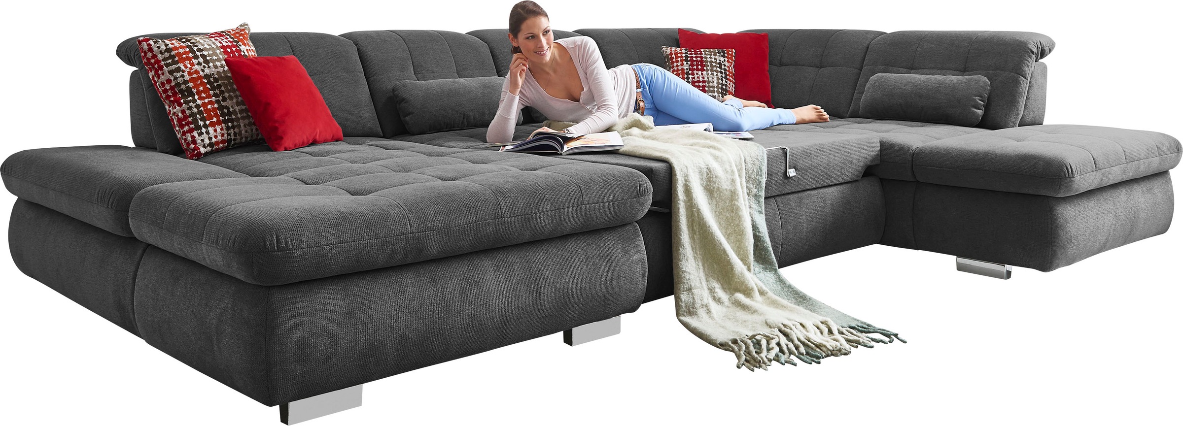 Die PlanBar Ecksofa »MP-IN17004 L-Form«, wahlweise mit Funktionen, Federkern-Polsterung