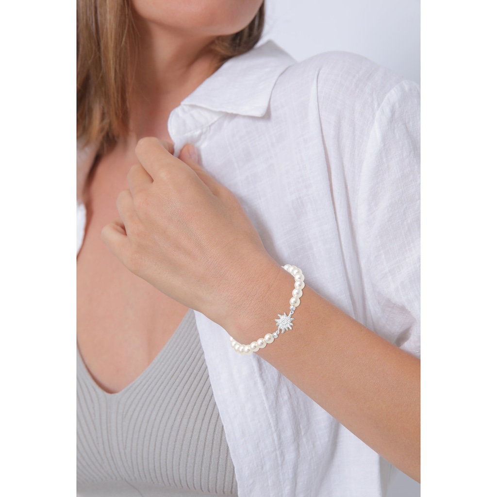 Elli Perlenarmband »Edelweiß Perlen Traditionell Trachten 925 Silber«