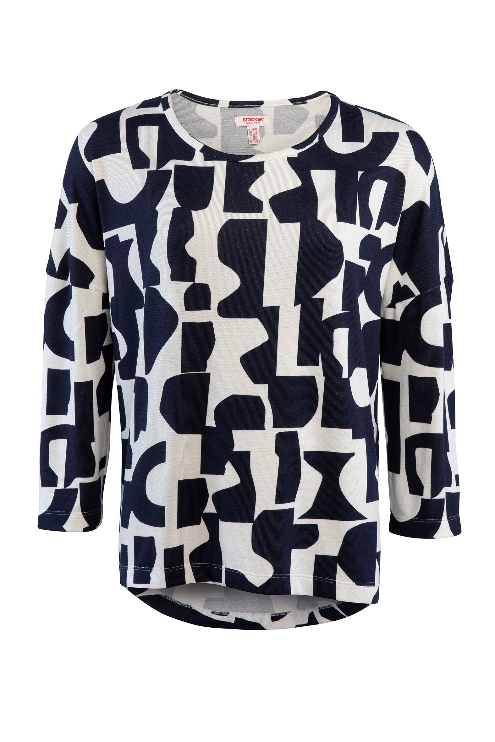 STOOKER WOMEN "CARLY T-Shirt 3/4-Arm" Loose Fit Shirt Rundhals 3/4 Arm für Damen