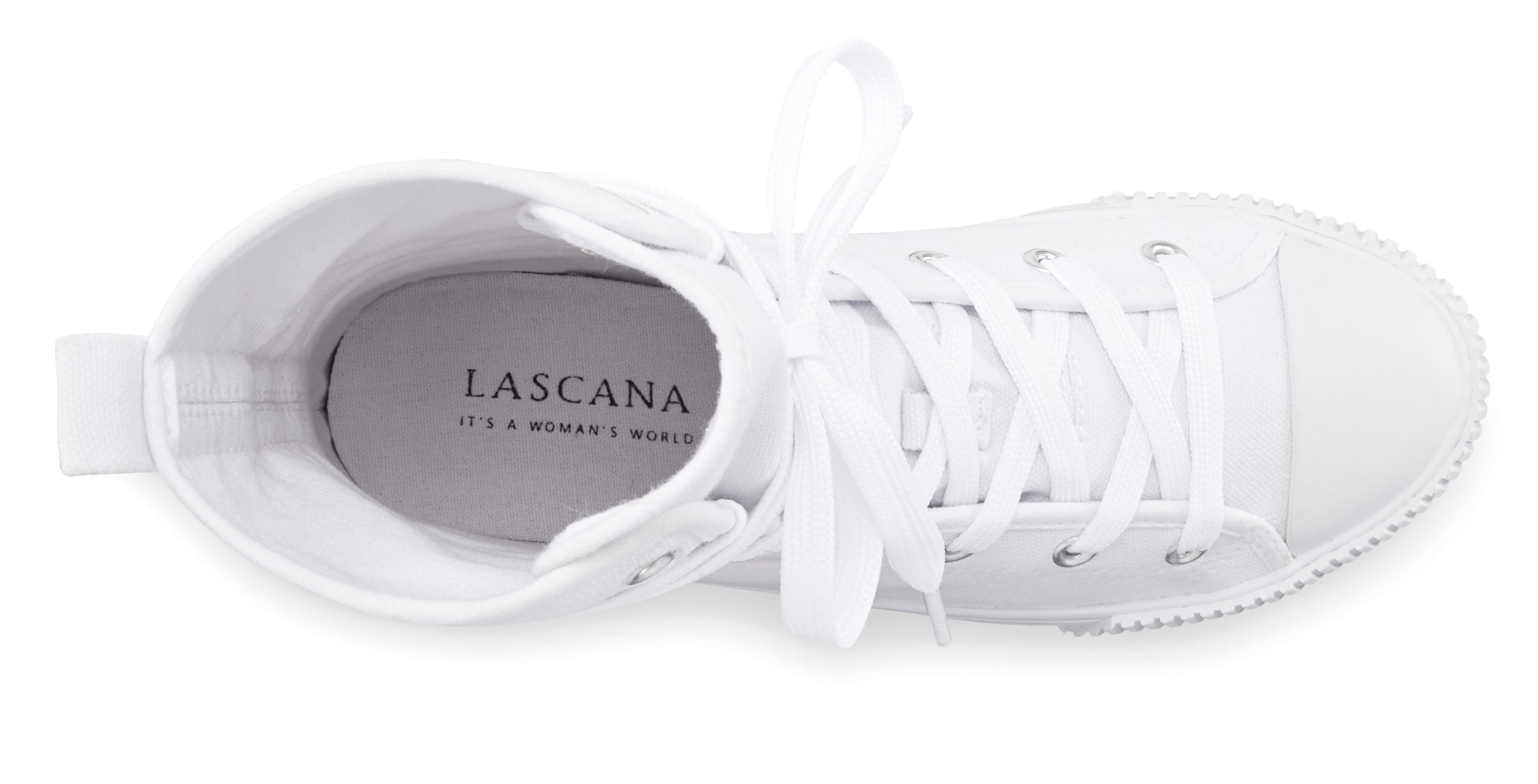 Thumbnail - LASCANA Stiefelette im Combat Look, High Top Sneaker, Schnürschuh, Textil-Boots