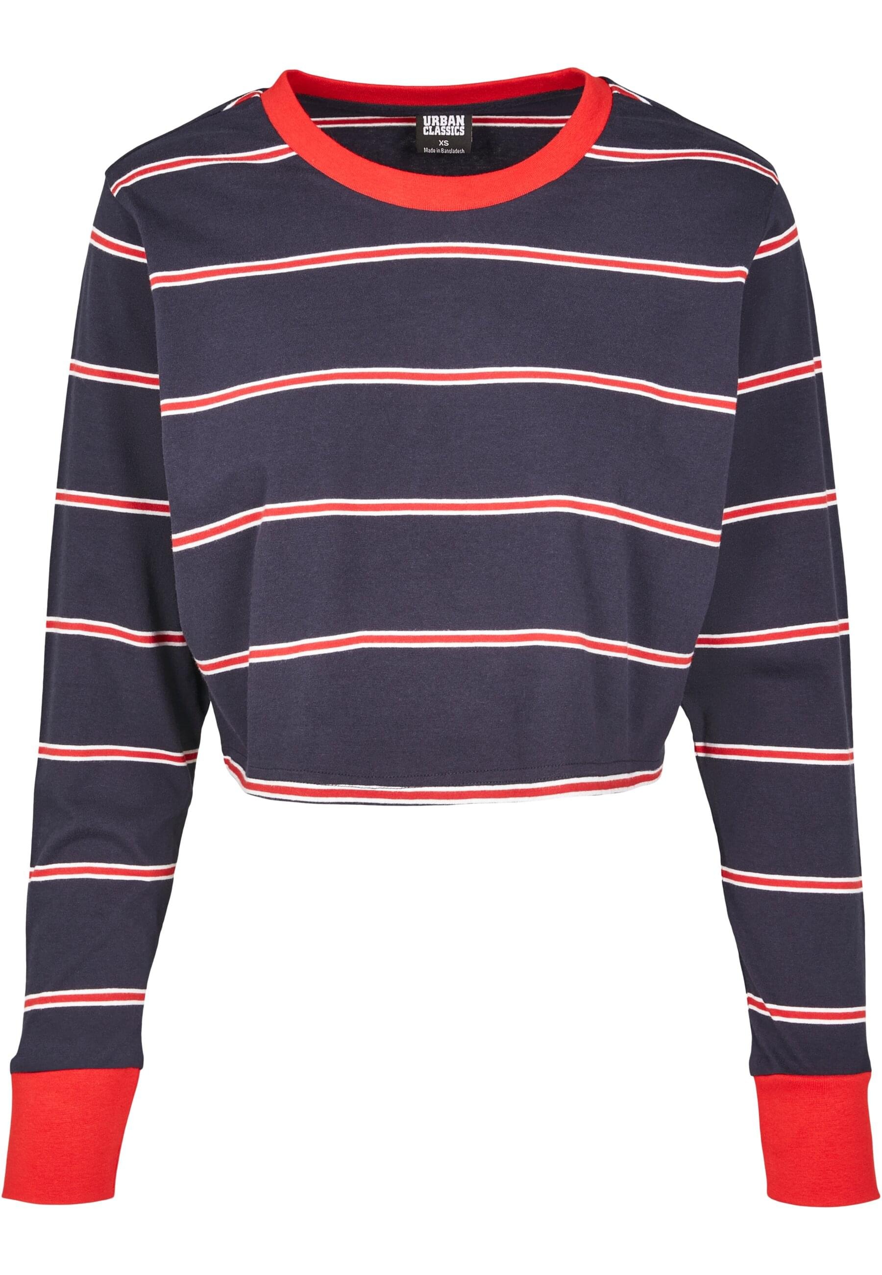 URBAN CLASSICS Langarmshirt »Urban Classics Damen Ladies Short Yarn Dyed Skate Stripe LS«, (1 tlg.)