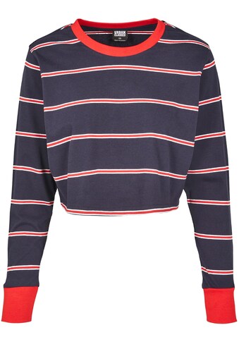 Langarmshirt »Urban Classics Damen Ladies Short Yarn Dyed Skate Stripe LS«, (1 tlg.)