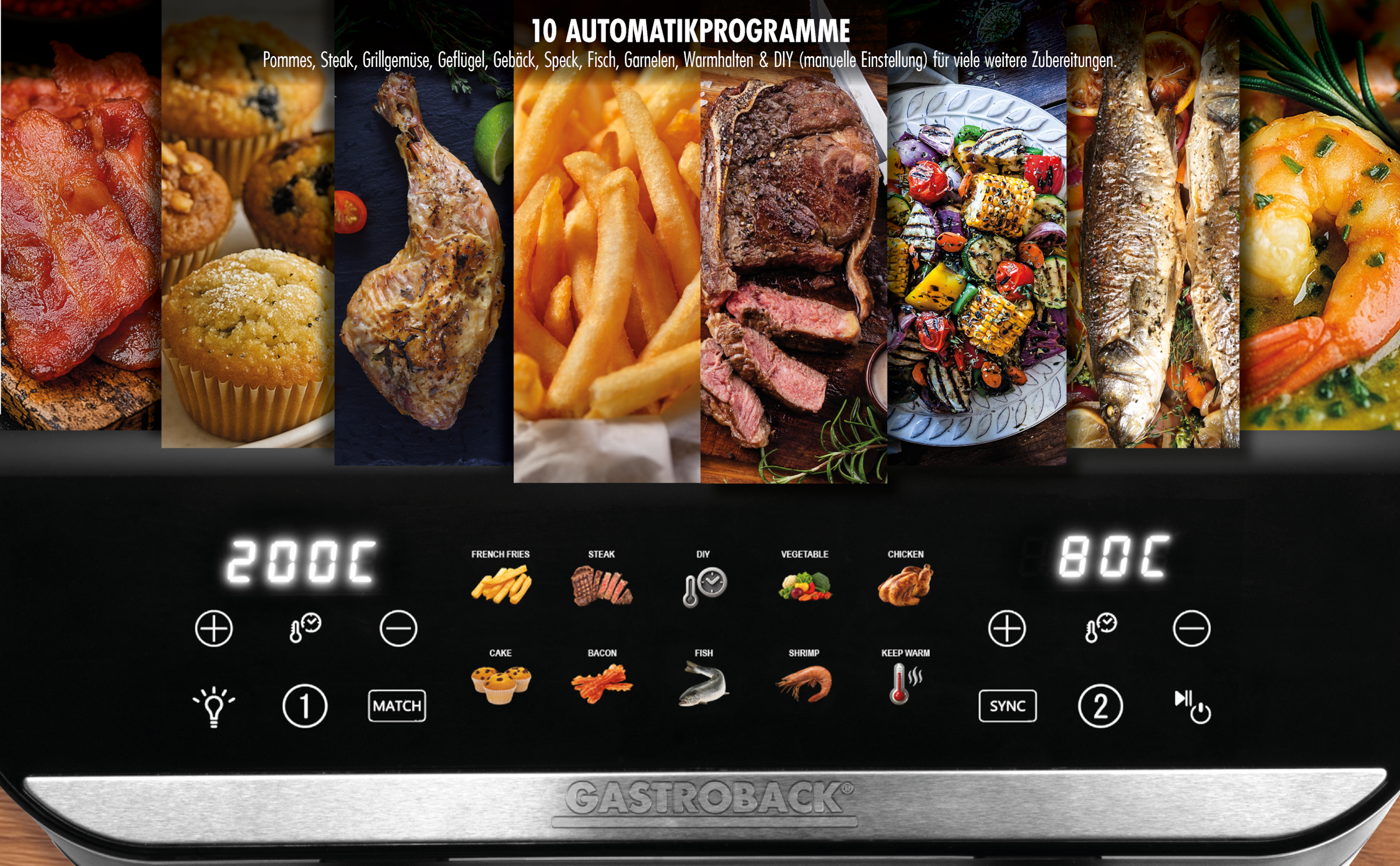 Gastroback Heißluftfritteuse »42585 HEAT & CRISP FAMILY 8 L« 2900 W