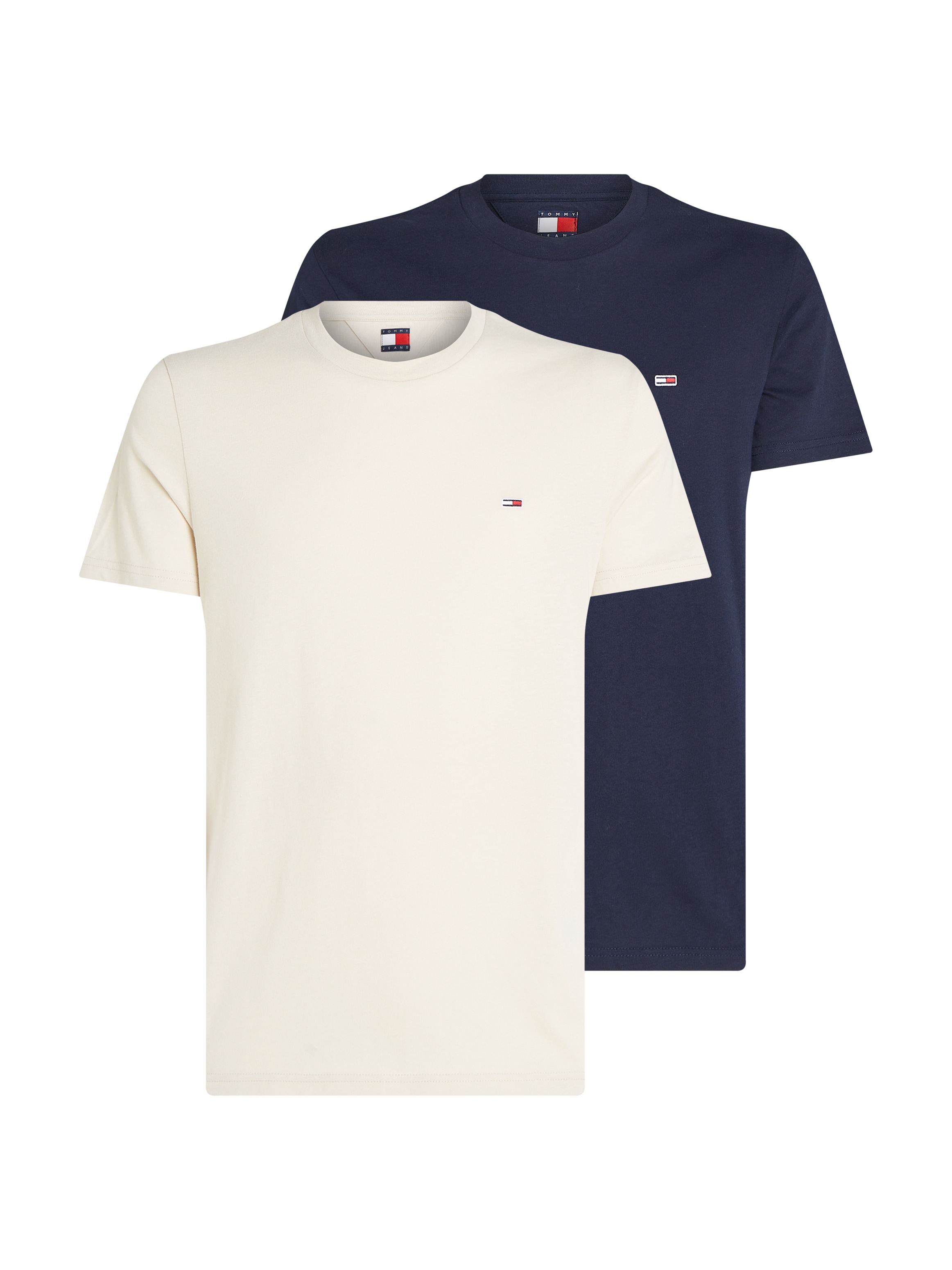 Tommy Jeans Rundhalsshirt "TJM XSLIM 2PACK JERSEY TEE EXT", Logostickerei, günstig online kaufen