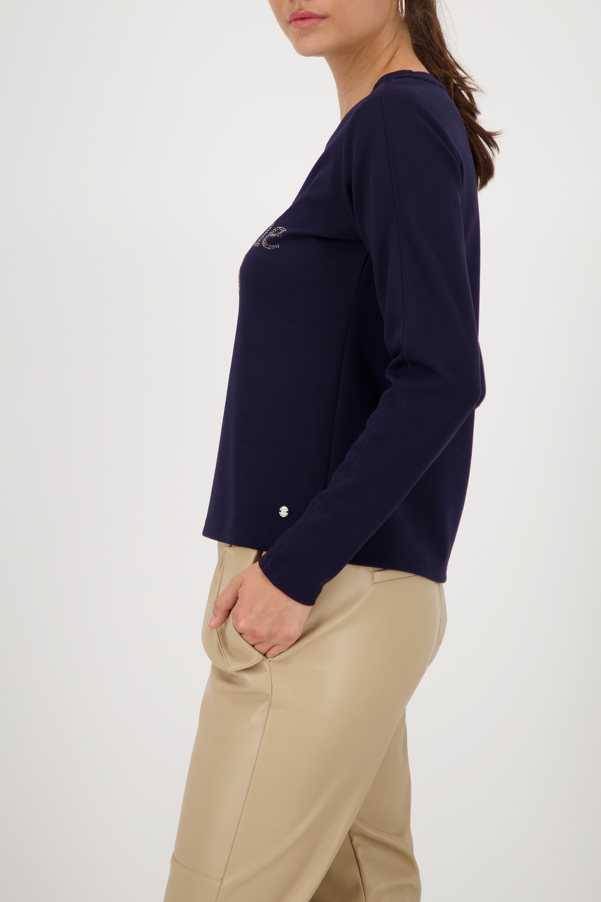 Thumbnail - Monari Sweatshirt "Sweatshirt Schmuckschrift" Regular fit mit Rundhalsausschnitt