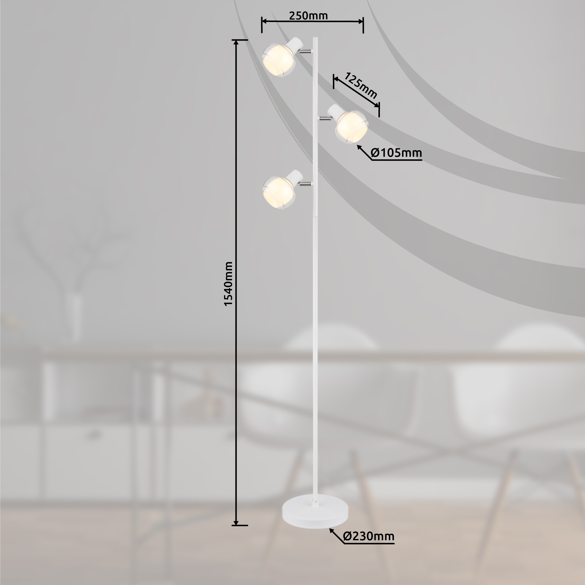 GLOBO LIGHTING Stehlampe »TOKKI« E14 1 Stk. Stehlampe Wohnzimmer Schlafzimmer Flur Design-Leuchte