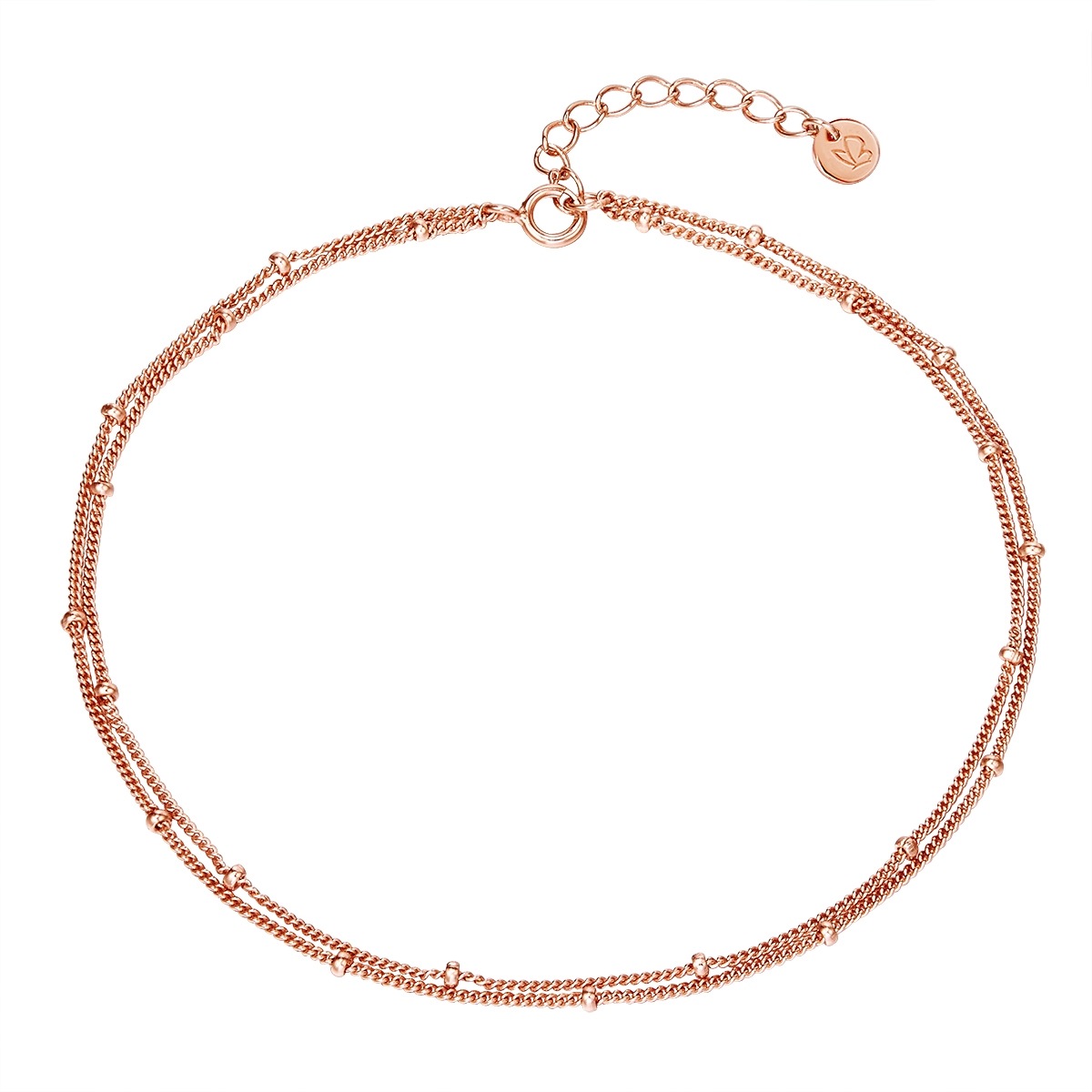 Fußkette GLANZSTÜCKE MÜNCHEN "GSM478", rosa (roségold), Fußketten, Damen, Silber 925 (Sterlingsilber), aus Sterling Silber