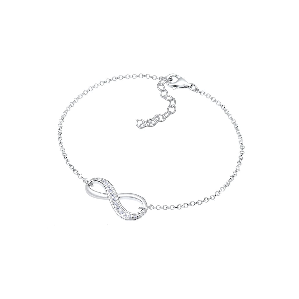 Elli Armband »Infinity/Unendlichkeit mit Zirkonia 925 Silber«