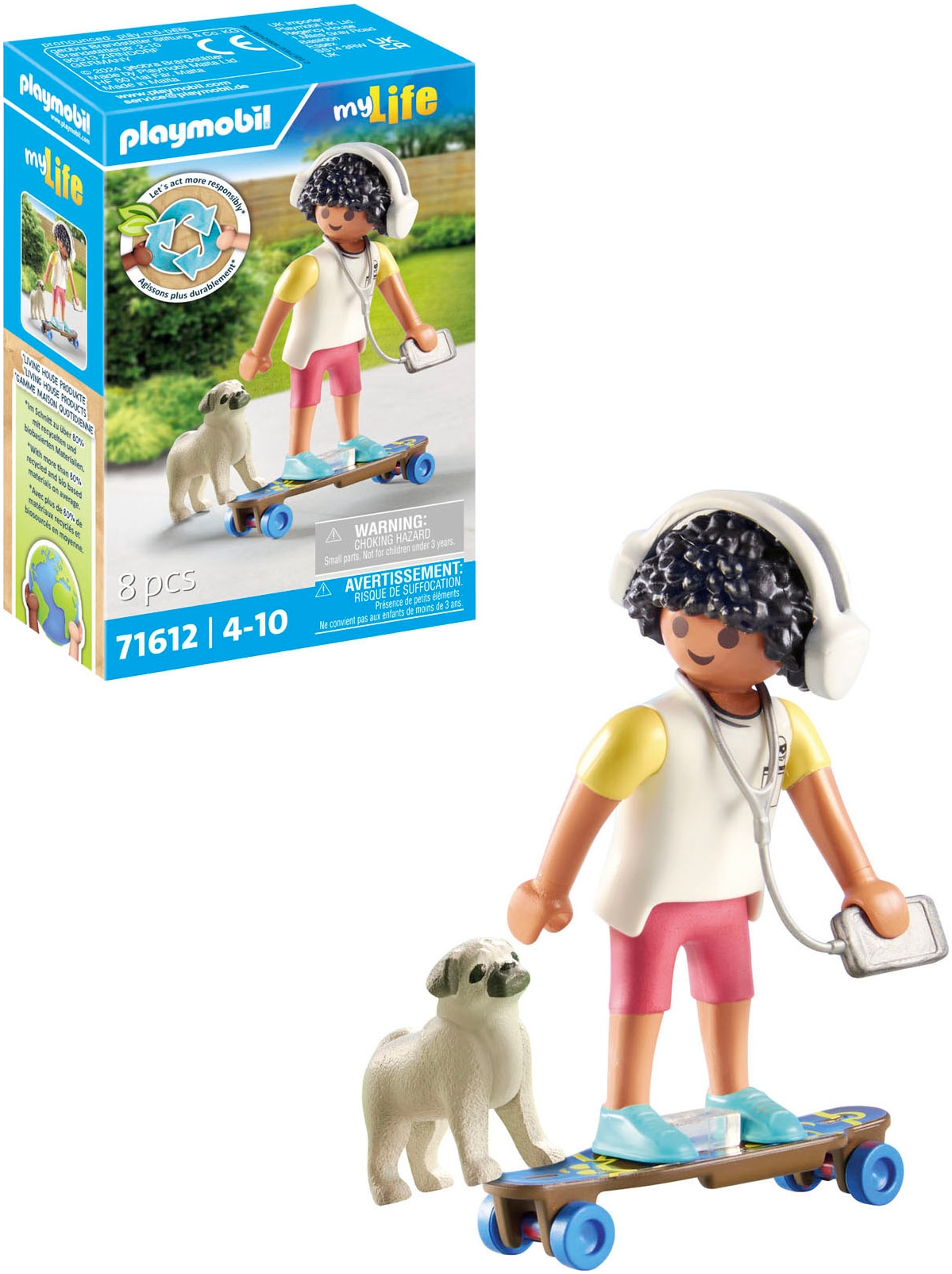 Playmobil® Konstruktions-Spielset »Junge mit Hund (71612), myLife«, (8 St.), Made in Europe