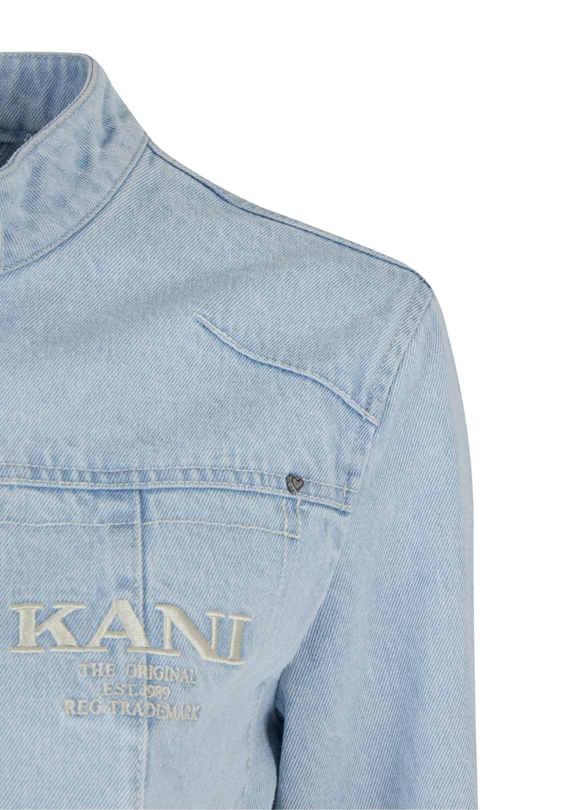 Karl Kani Allwetterjacke »Karl Kani Retro TM Denim Biker Jacket«, (1 St.), ohne Kapuze